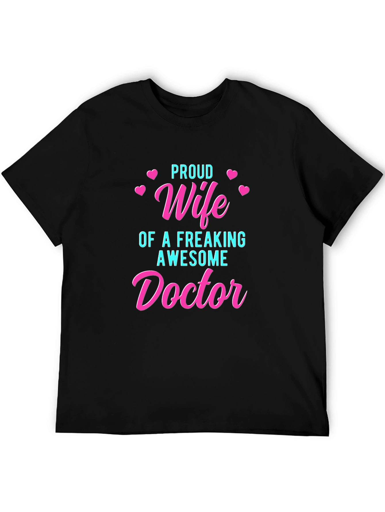 Black Proud Wife of an Awesome Doctor T-Shirt view 5