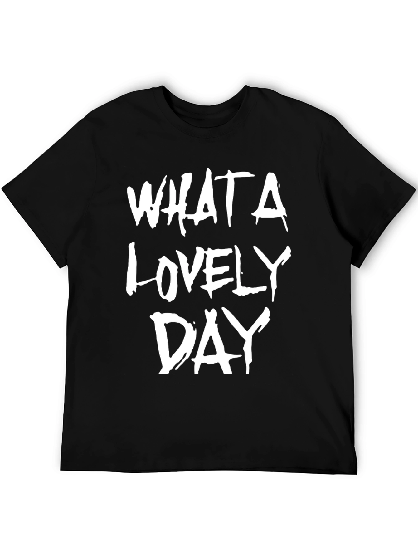 Black What A Lovely Day Graphic Tee - Black Cotton T-Shirt view 5