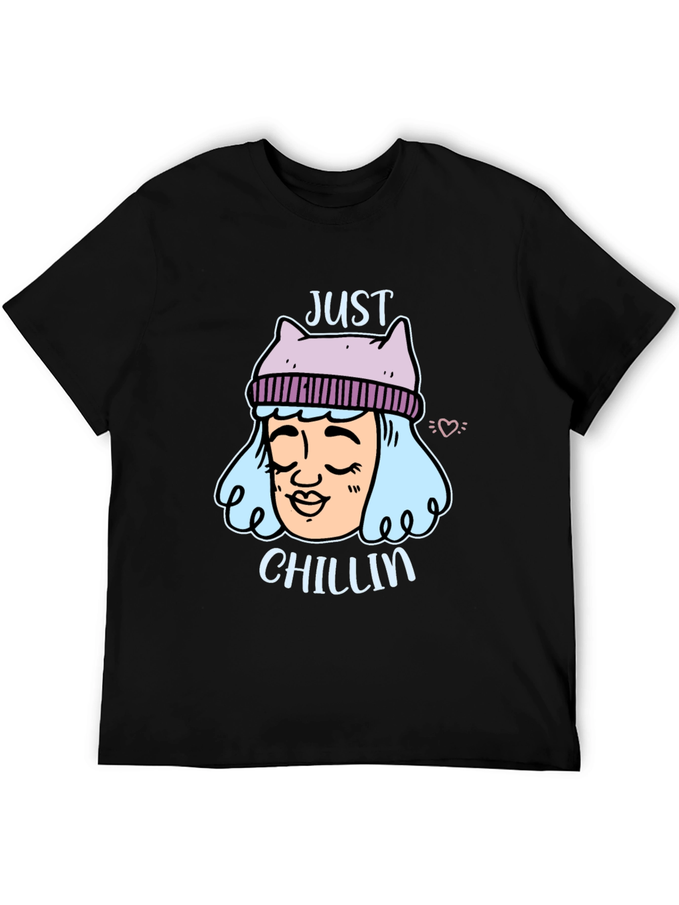 Black Just Chillin' Graphic Tee - Relaxed Fit Black T-Shirt view 5