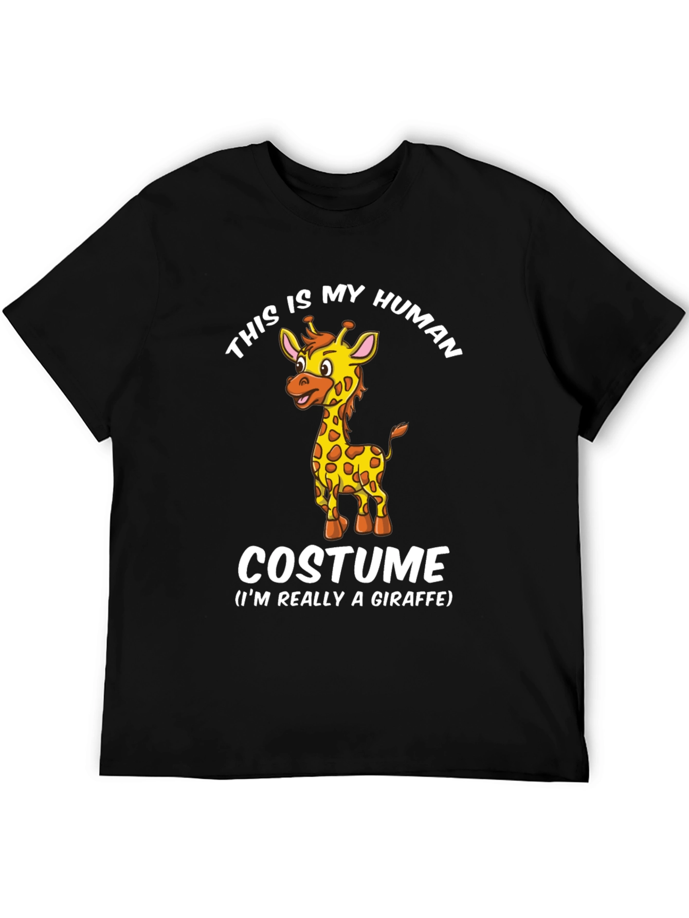 Black Giraffe Costume T-Shirt - Funny Animal Tee view 5
