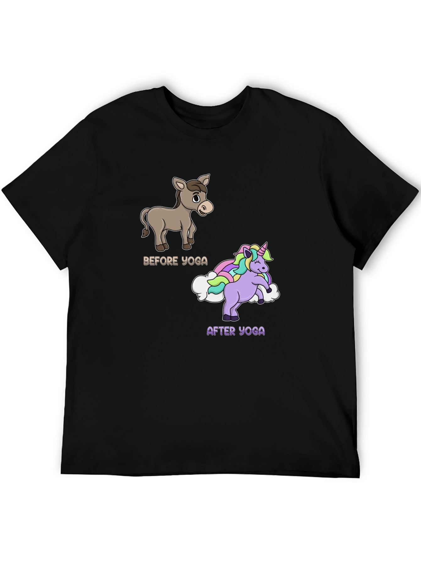 Black Yoga Donkey to Unicorn T-Shirt view 5