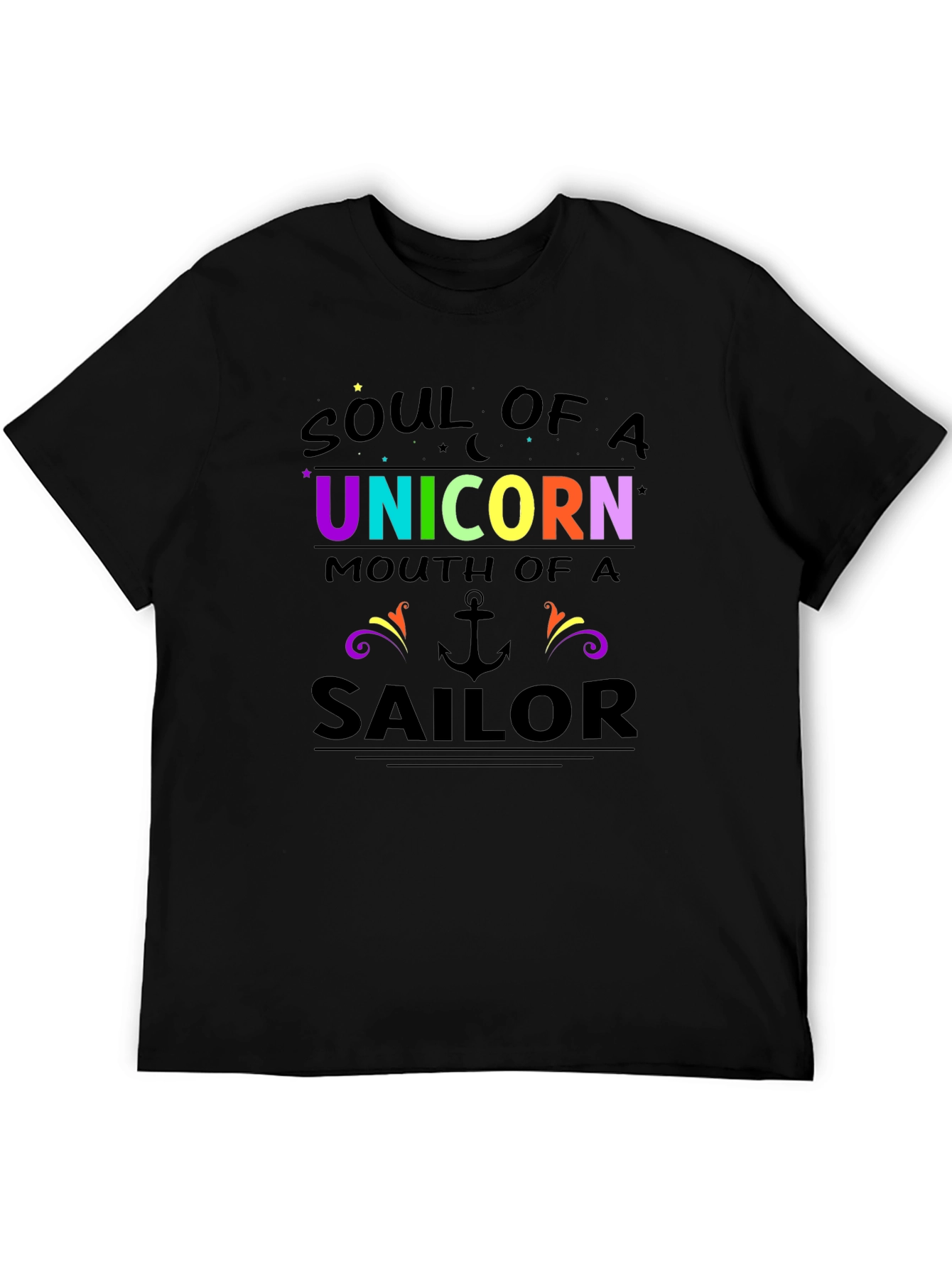 Black Soul of a Unicorn Sailor Graphic Tee view 5