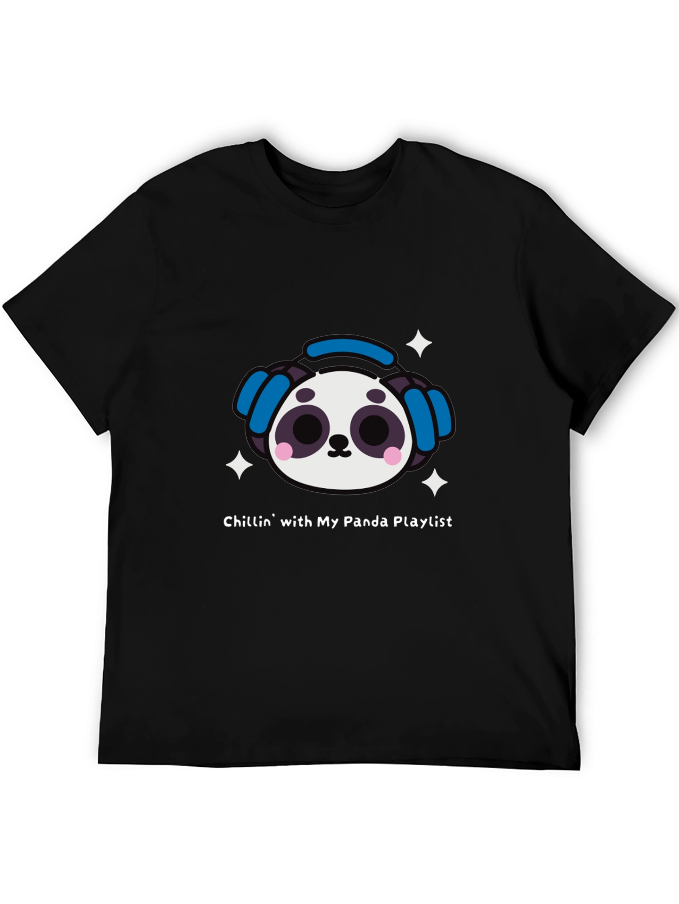 Black Panda Playlist T-Shirt - Chill Vibes view 5