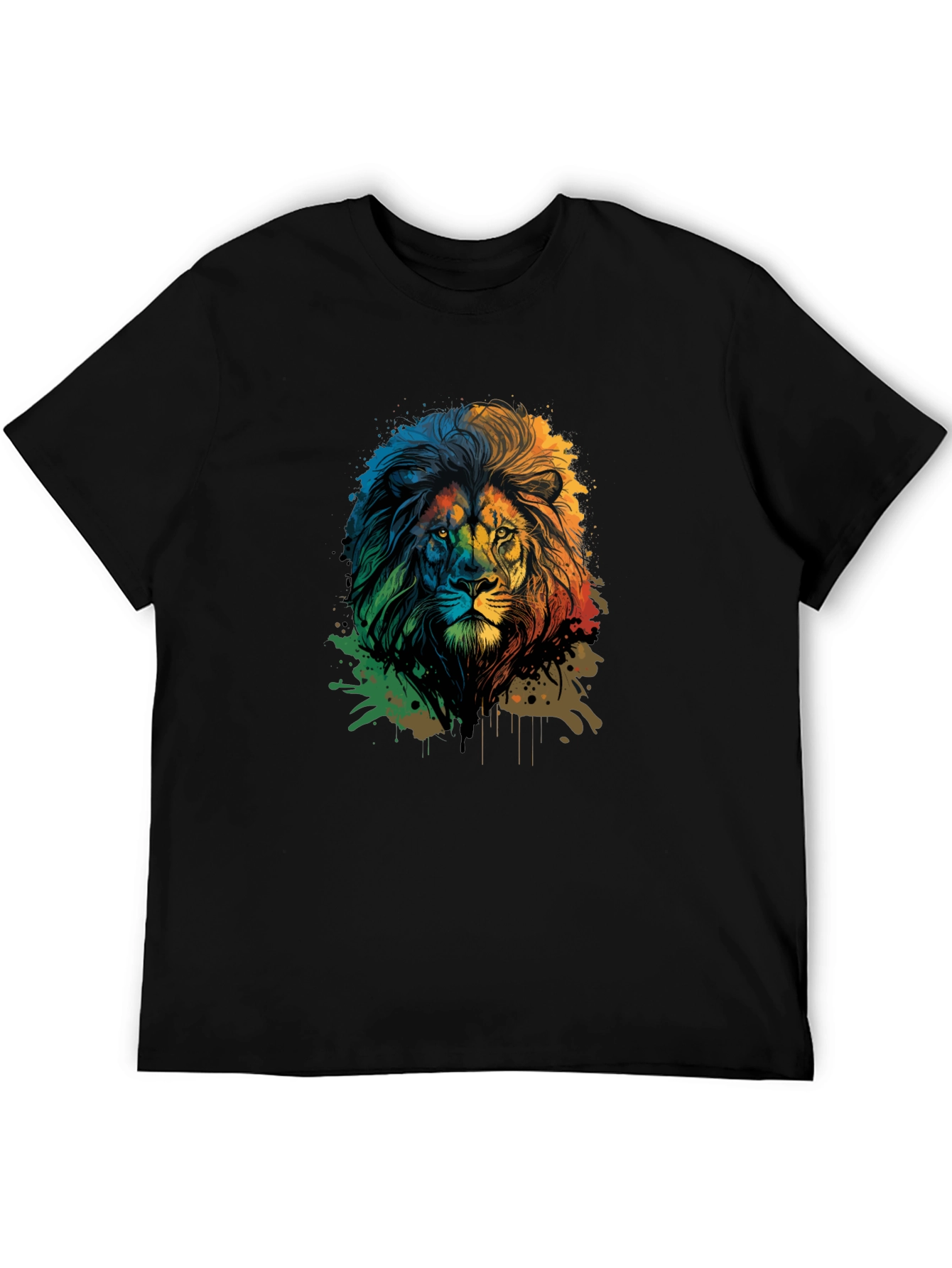 Black Lion Graphic Print Black Tee view 5