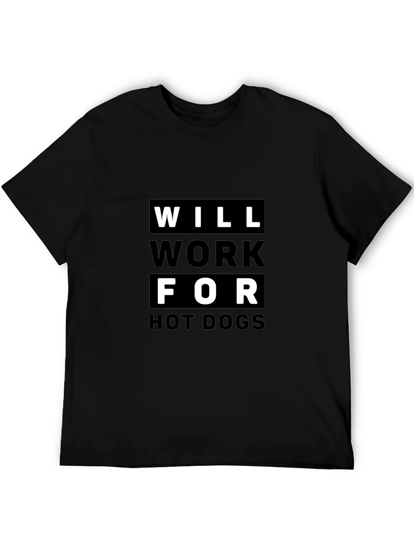 Black Will Work For Hot Dogs Graphic T-Shirt view 5