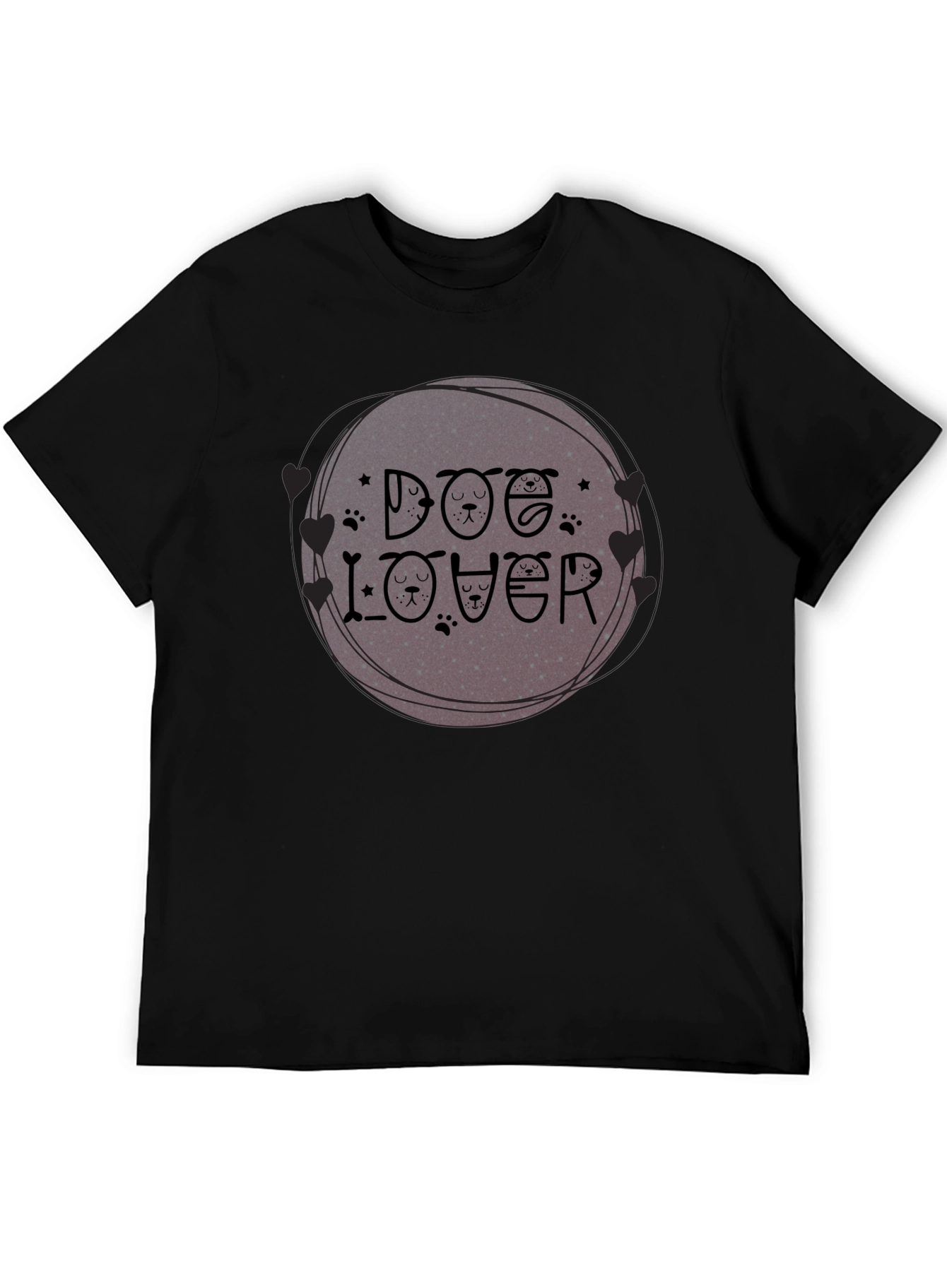 Black Dog Lover Graphic Tee - Unique Pet Design view 5
