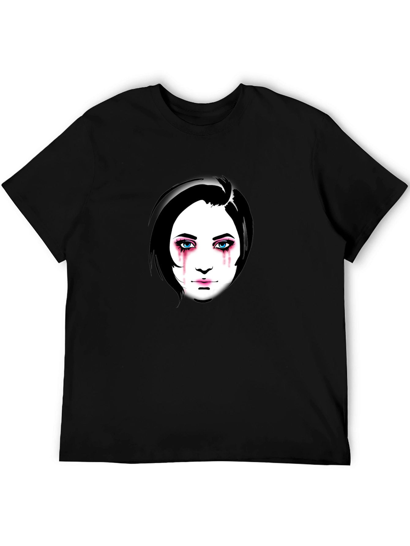 Black Emotional Portrait Graphic Black T-Shirt view 5