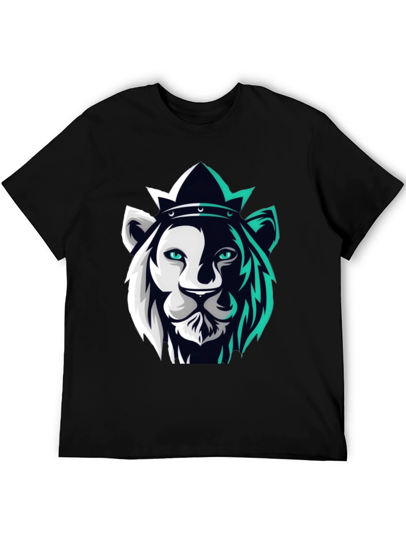 Black Lion King Graphic Tee - Modern Black T-Shirt view 5