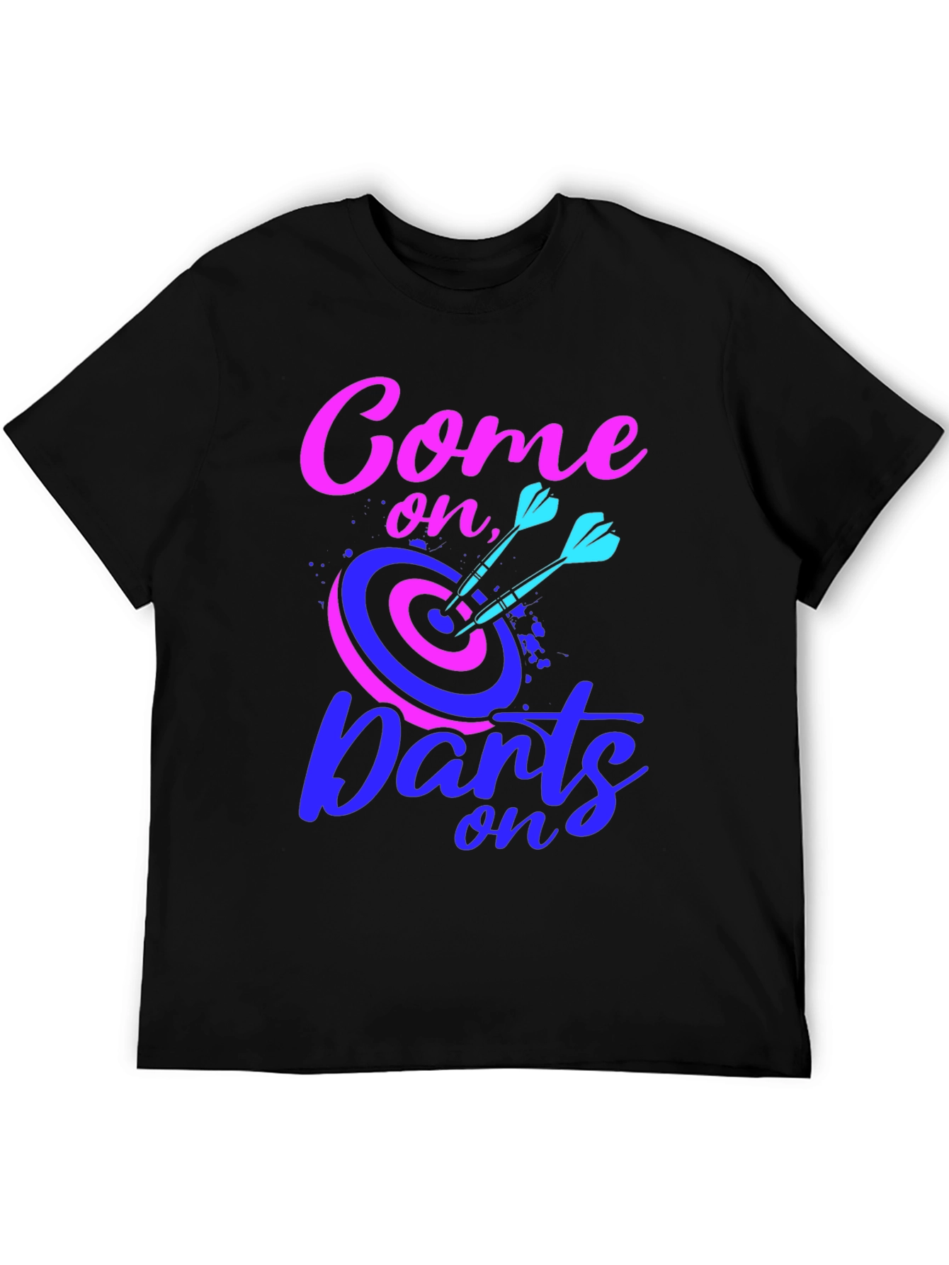 Black Come On Darts Graphic T-Shirt view 5