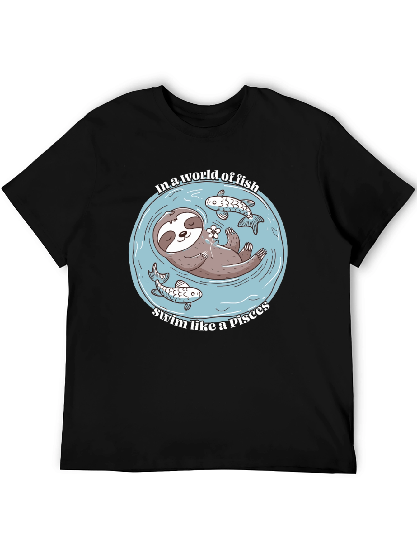 Black Sloth Pisces T-Shirt - In a World of Fish view 5
