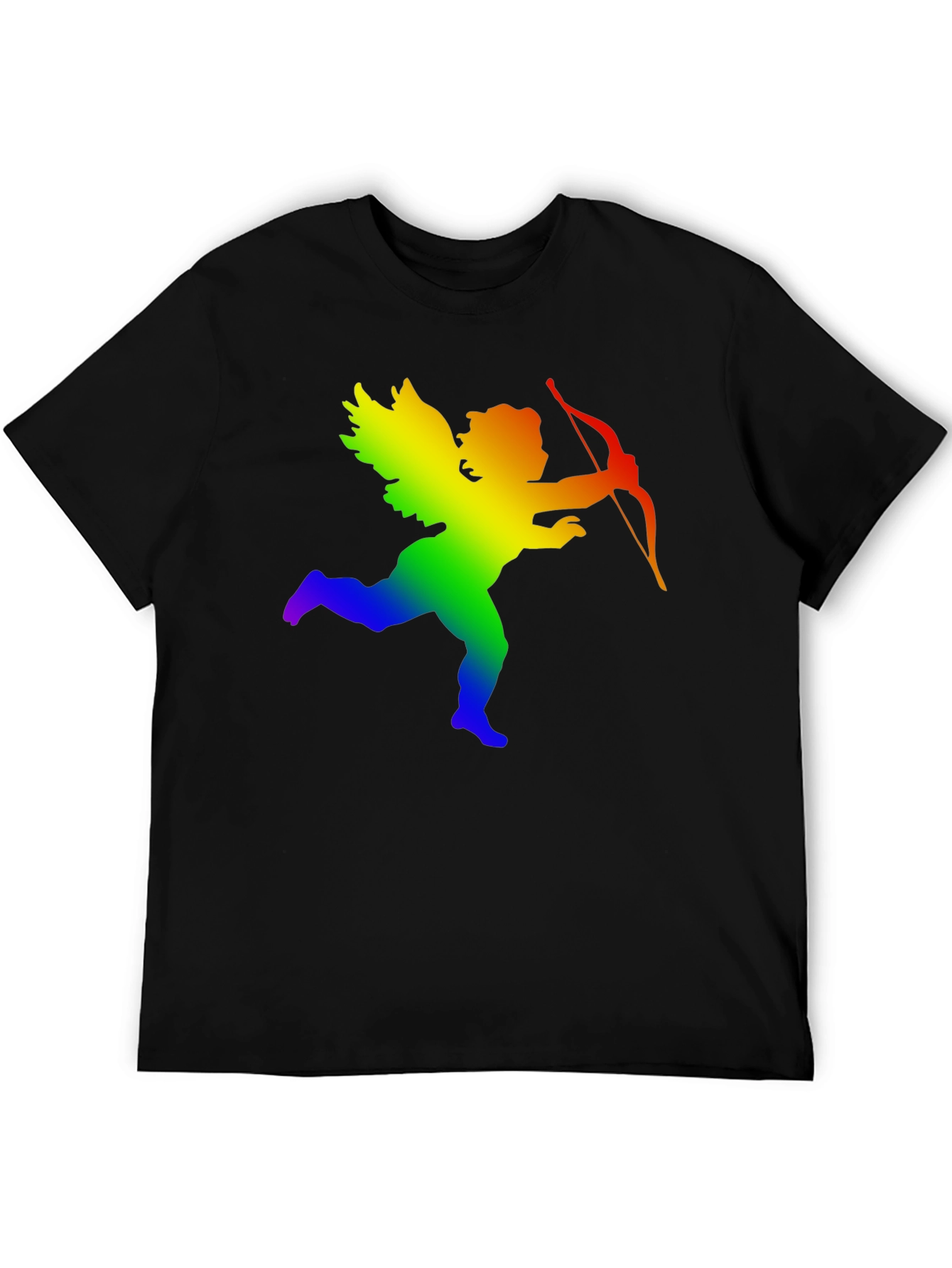 Black Rainbow Cupid Graphic Tee - Black view 5