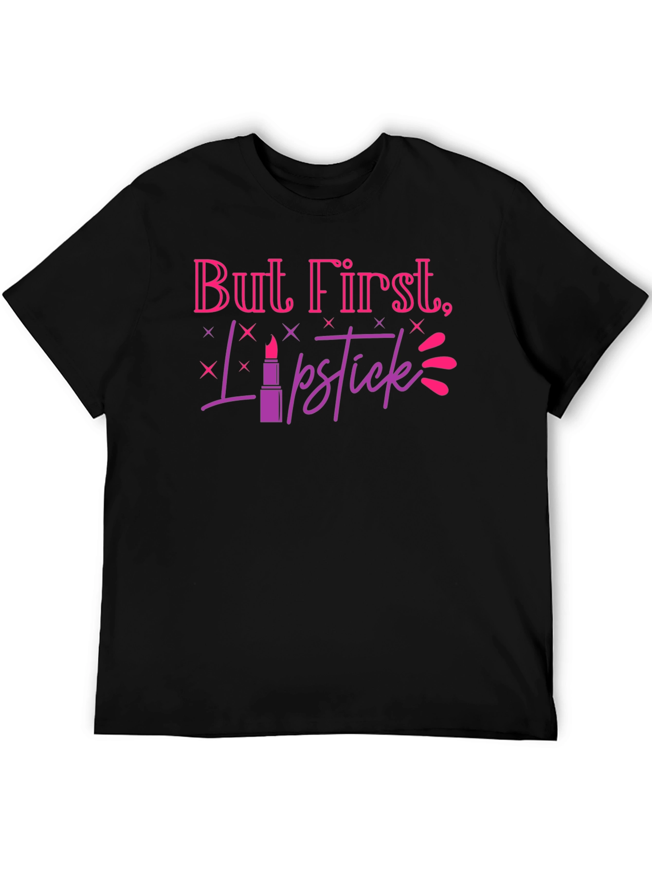 Black But First, Lipstick T-Shirt - Stylish Graphic Tee view 5