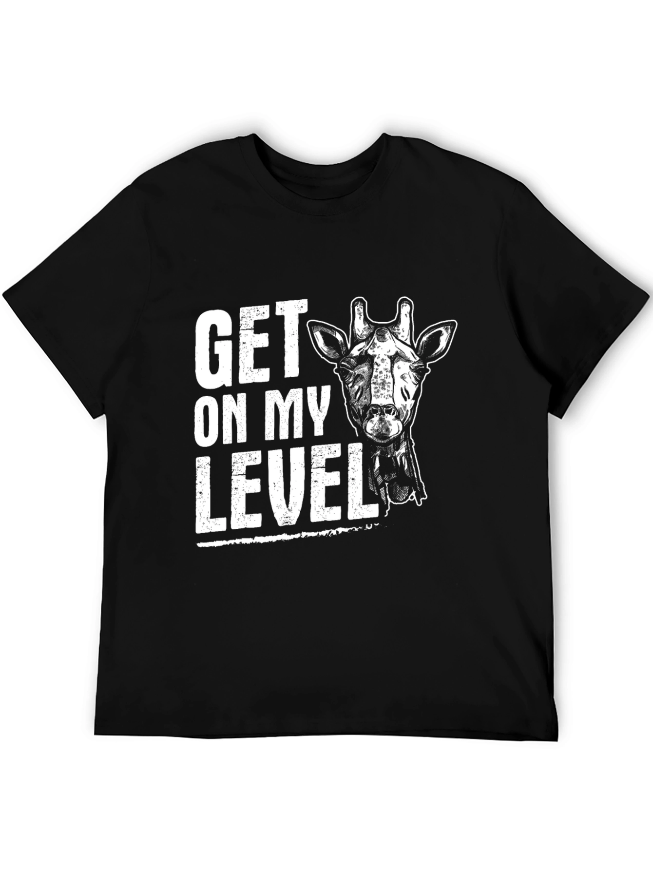 Black Get On My Level Giraffe Graphic Tee - Black view 5