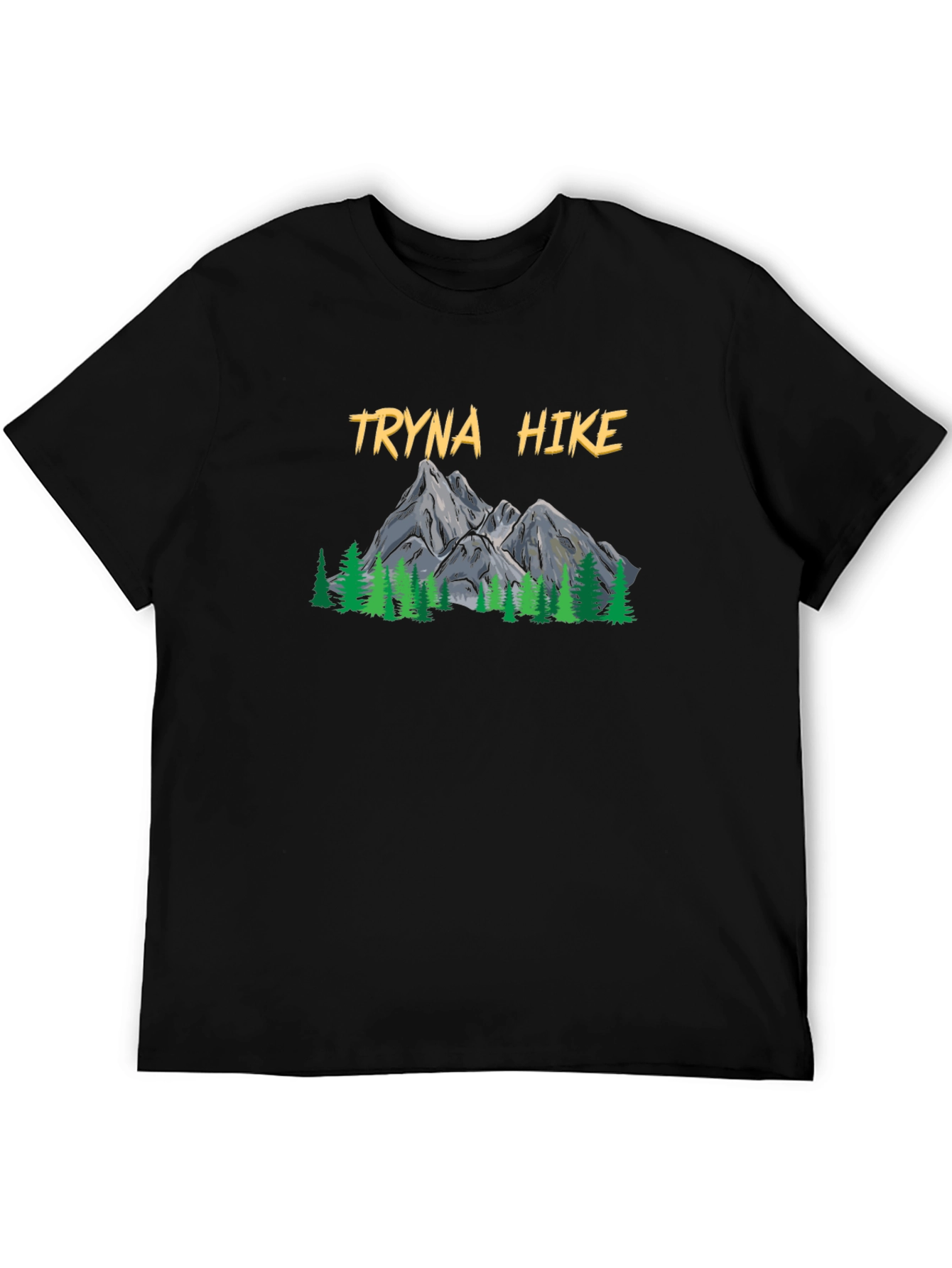 Black Tryna Hike Graphic T-Shirt - Outdoor Adventure Tee view 5