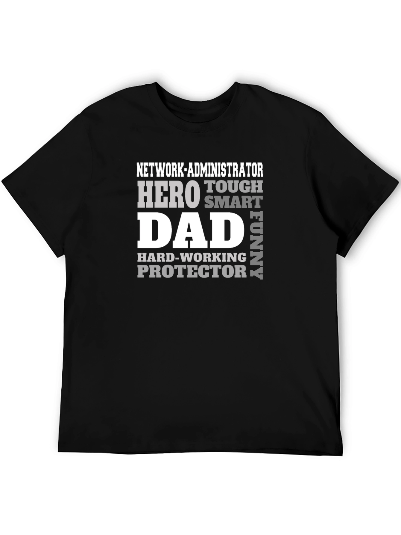 Black Network Admin Dad T-Shirt - Hero Protector Funny view 5