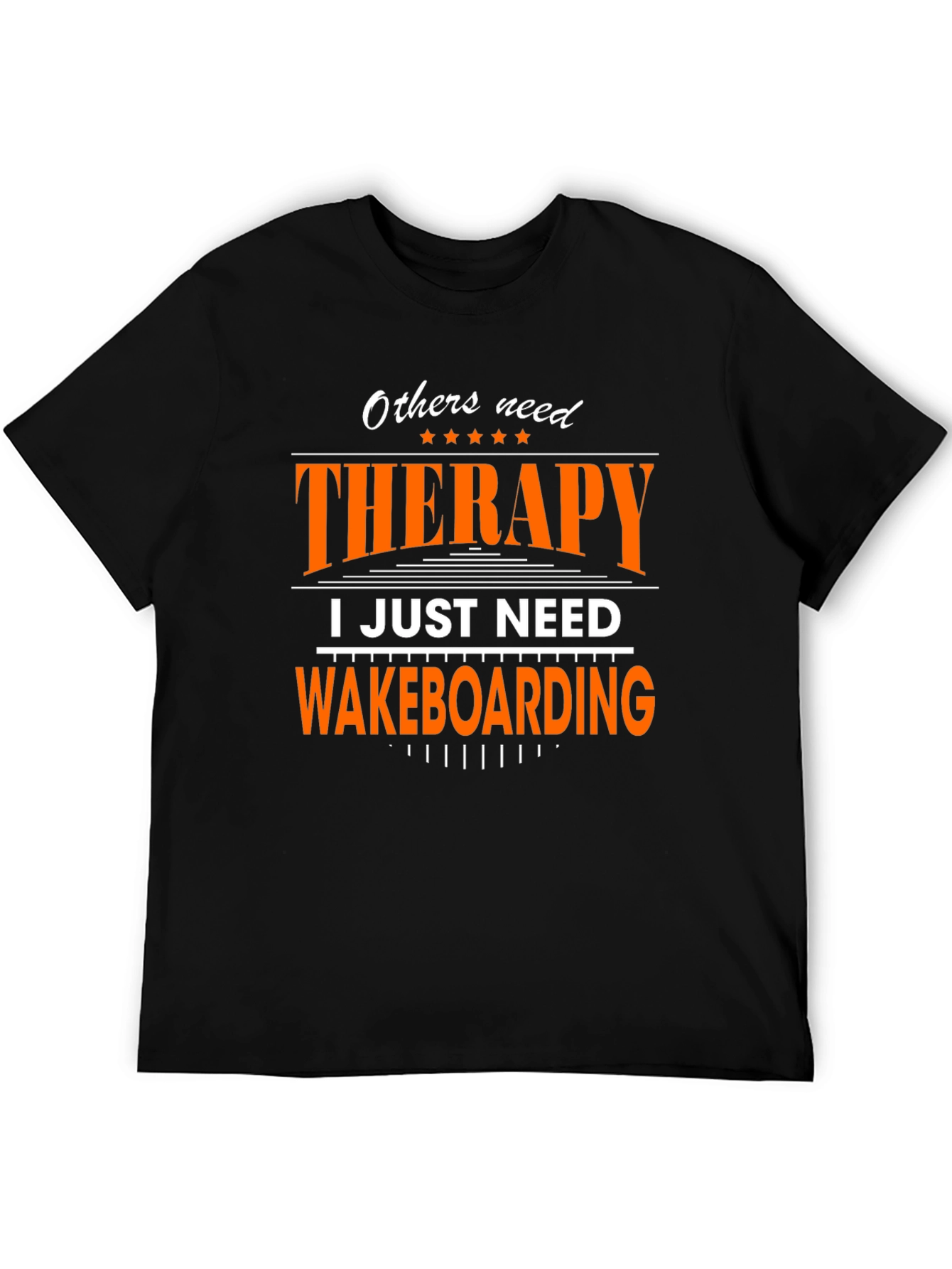 Black Wakeboarding Therapy T-Shirt - Funny Water Sports Tee view 5