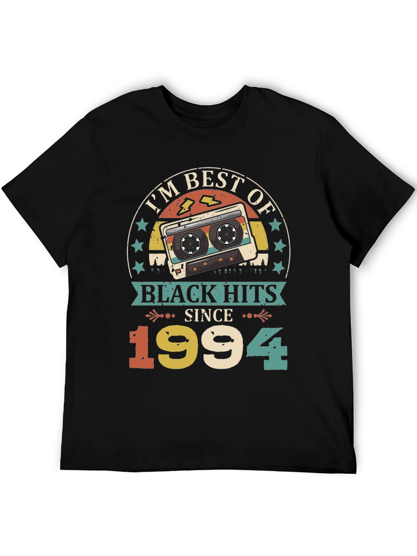 Black Best of Black Hits Since 1994 Retro Cassette T-Shirt view 5