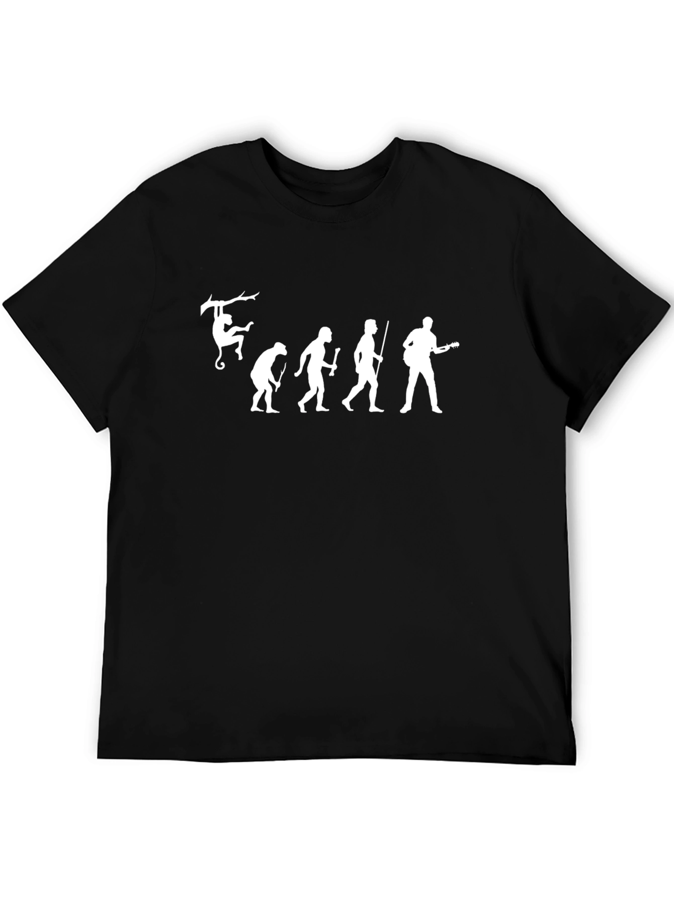 Black Evolution of Music Graphic T-Shirt view 5