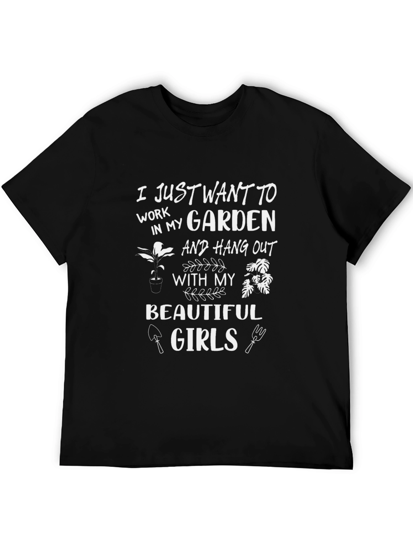 Black Gardener T-Shirt - Beautiful Girls Garden Design view 5