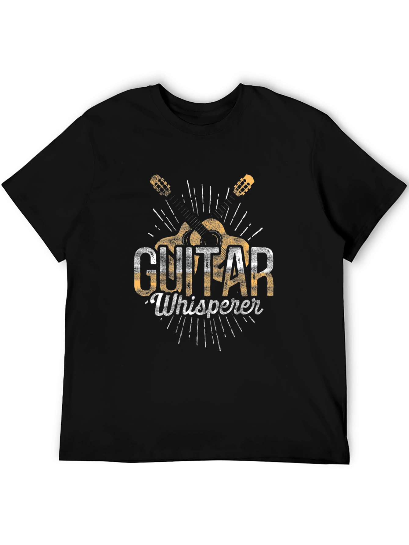 Black Guitar Whisperer Graphic Tee - Musician's Black T-Shirt view 5