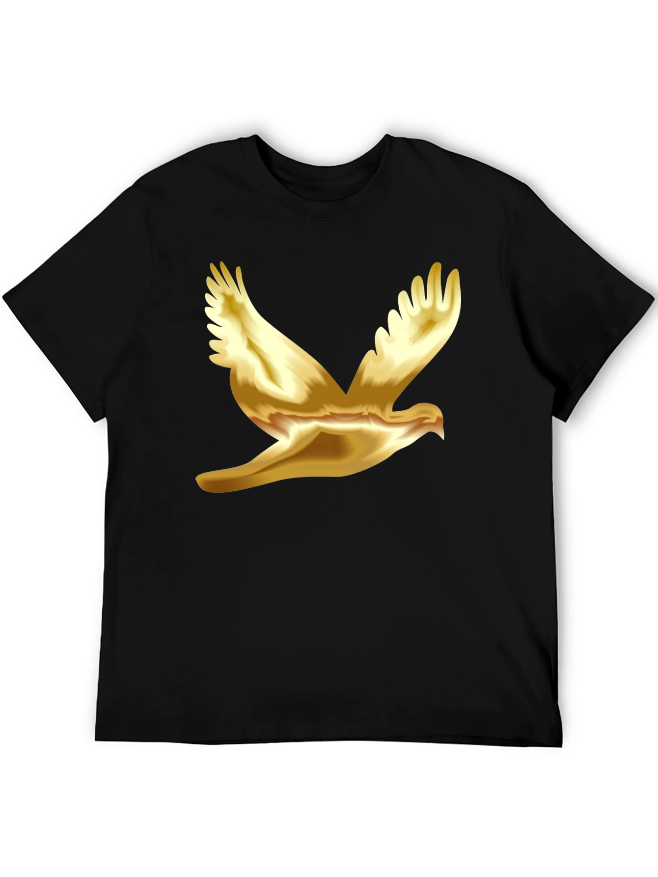 Black Golden Dove Graphic Black T-Shirt view 5