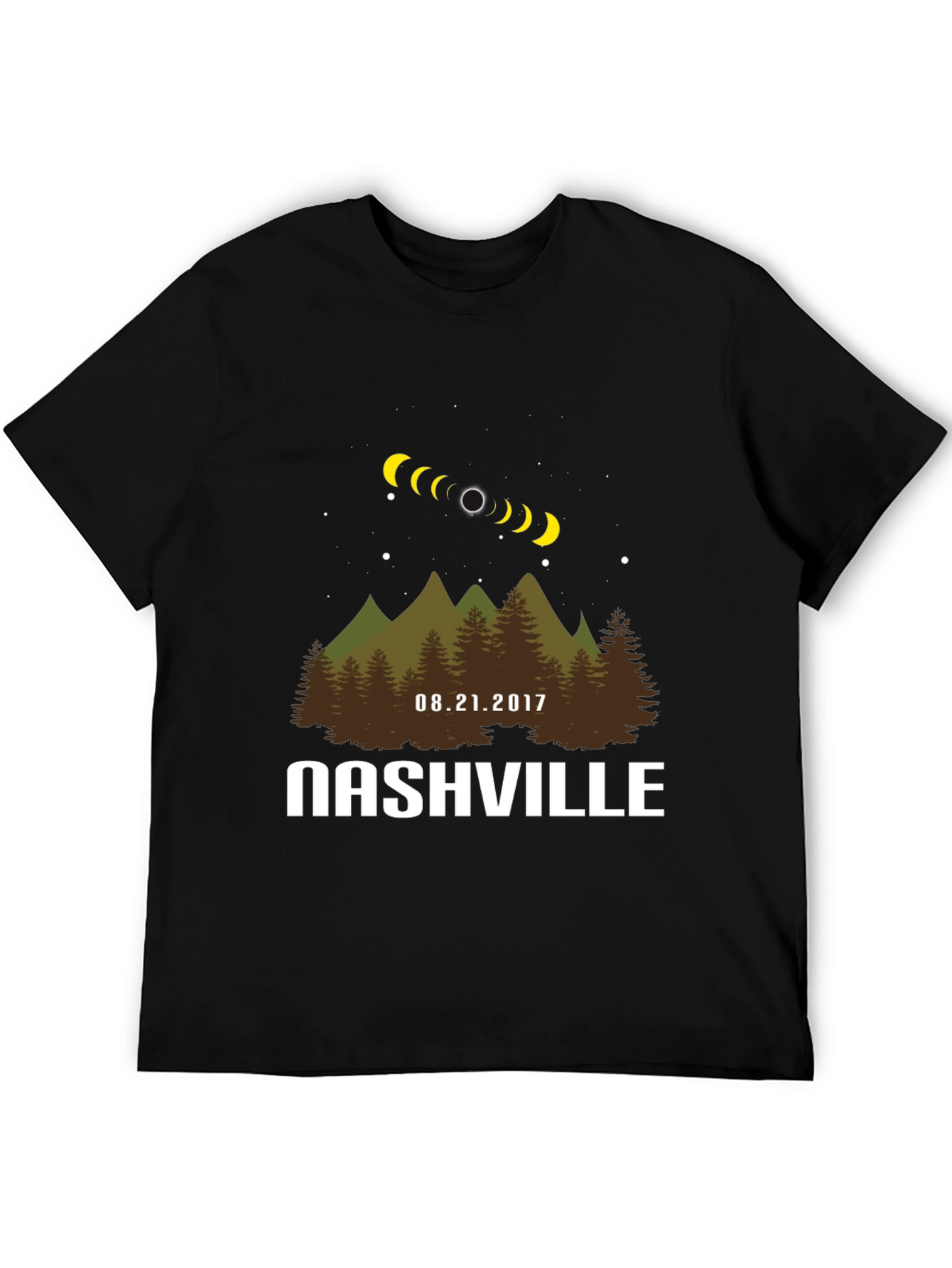 Black Nashville Eclipse T-Shirt: Total Solar Eclipse Souvenir view 5