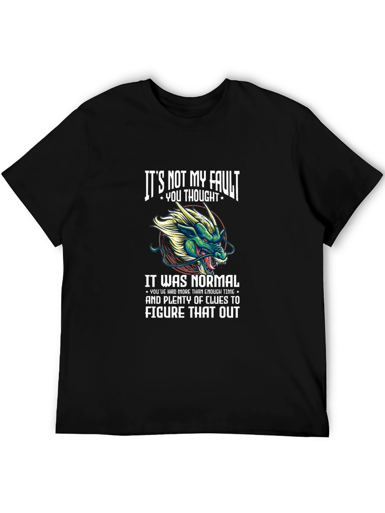 Black It's Not My Fault Dragon Graphic Tee view 5