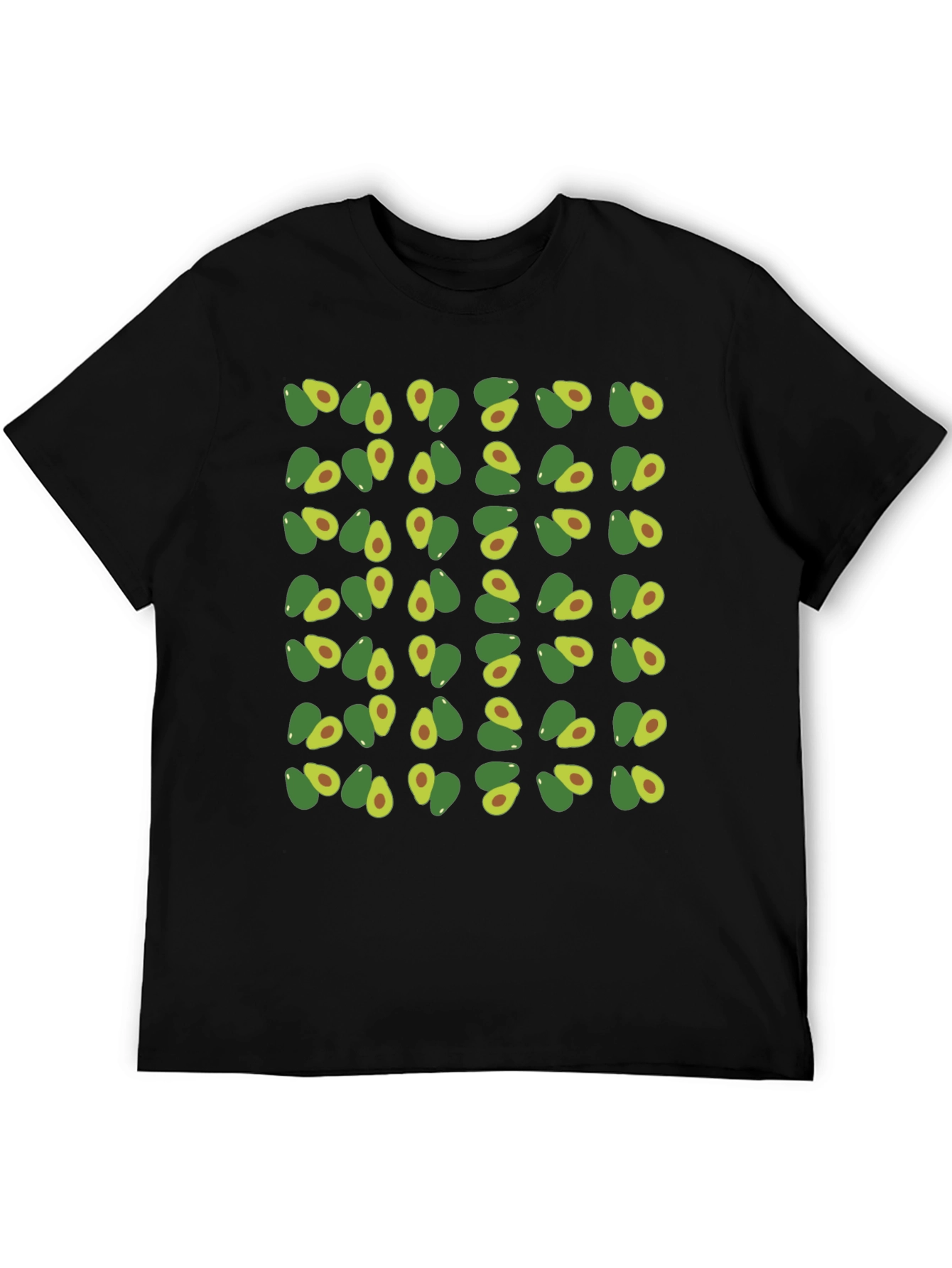 Black Avocado Pattern T-Shirt - Trendy & Comfortable view 5