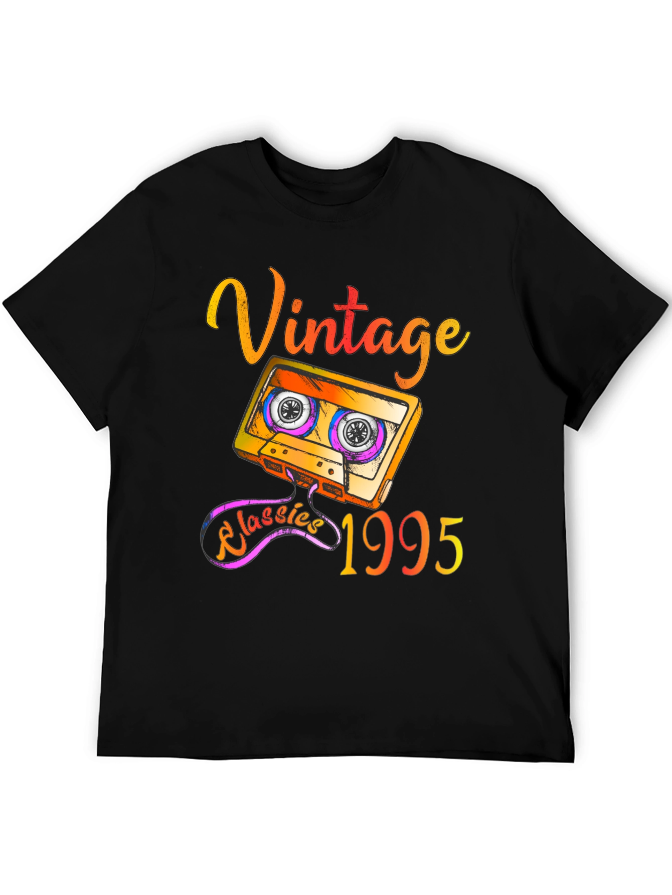 Black Vintage 1995 Cassette Tape T-Shirt - Retro Classics view 5