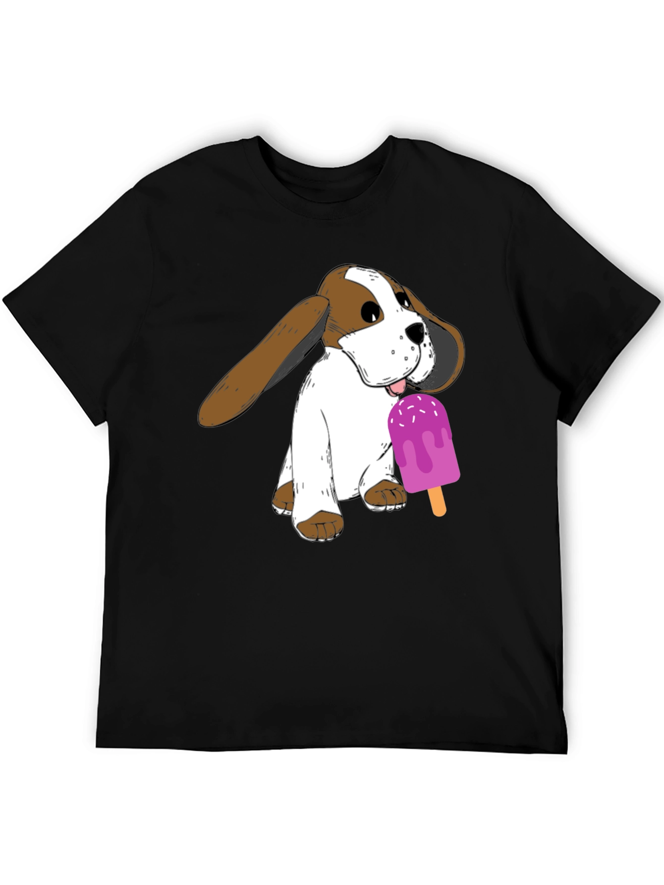 Black Dog with Popsicle Graphic T-Shirt - Black view 5