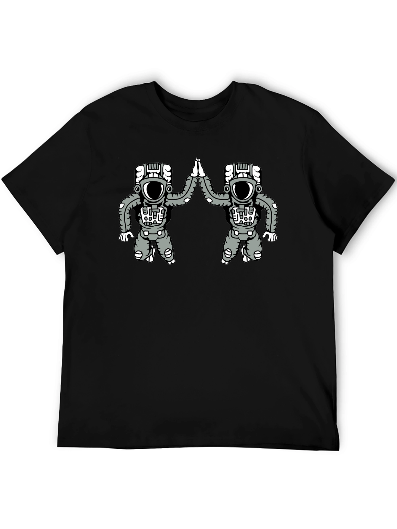 Black Astronaut High-Five Black T-Shirt view 5