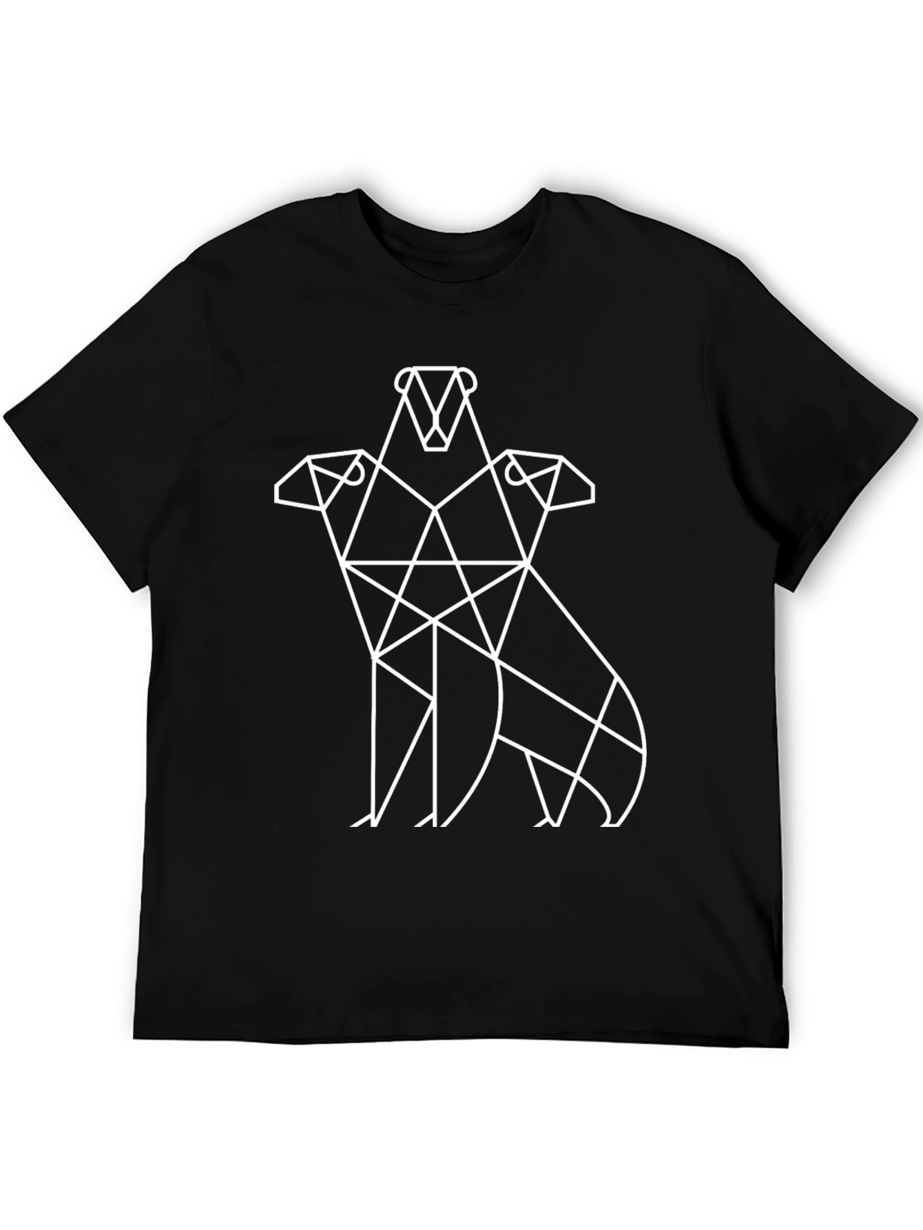 Black Geometric Animal Graphic Tee - Black view 5