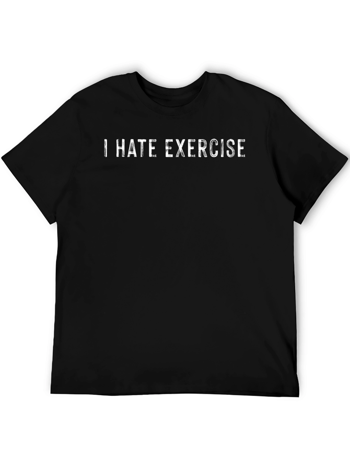 Black I Hate Exercise T-Shirt - Funny Anti-Workout Tee view 5