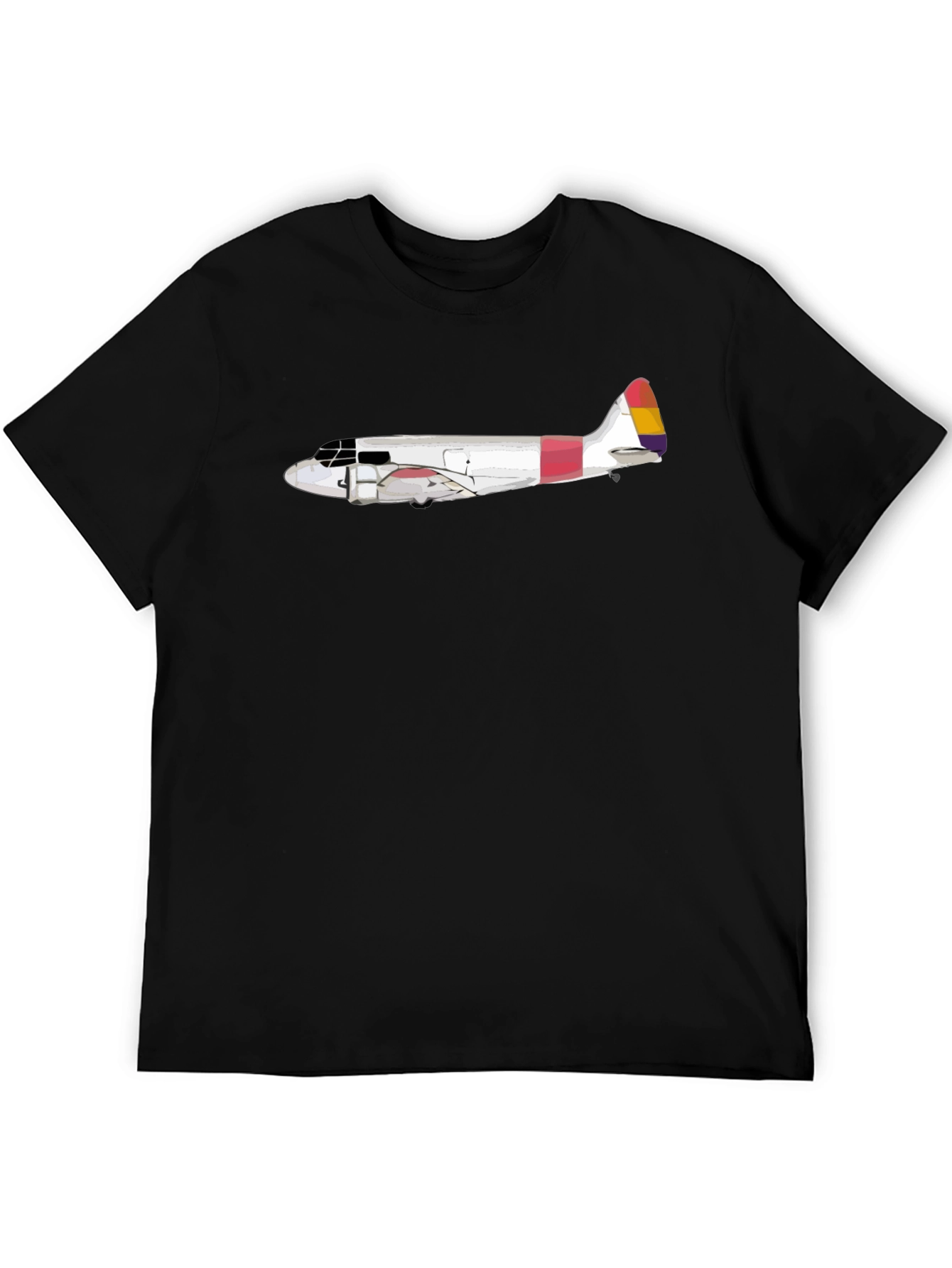 Black Vintage Airplane Graphic Tee - Stylish & Unique view 5