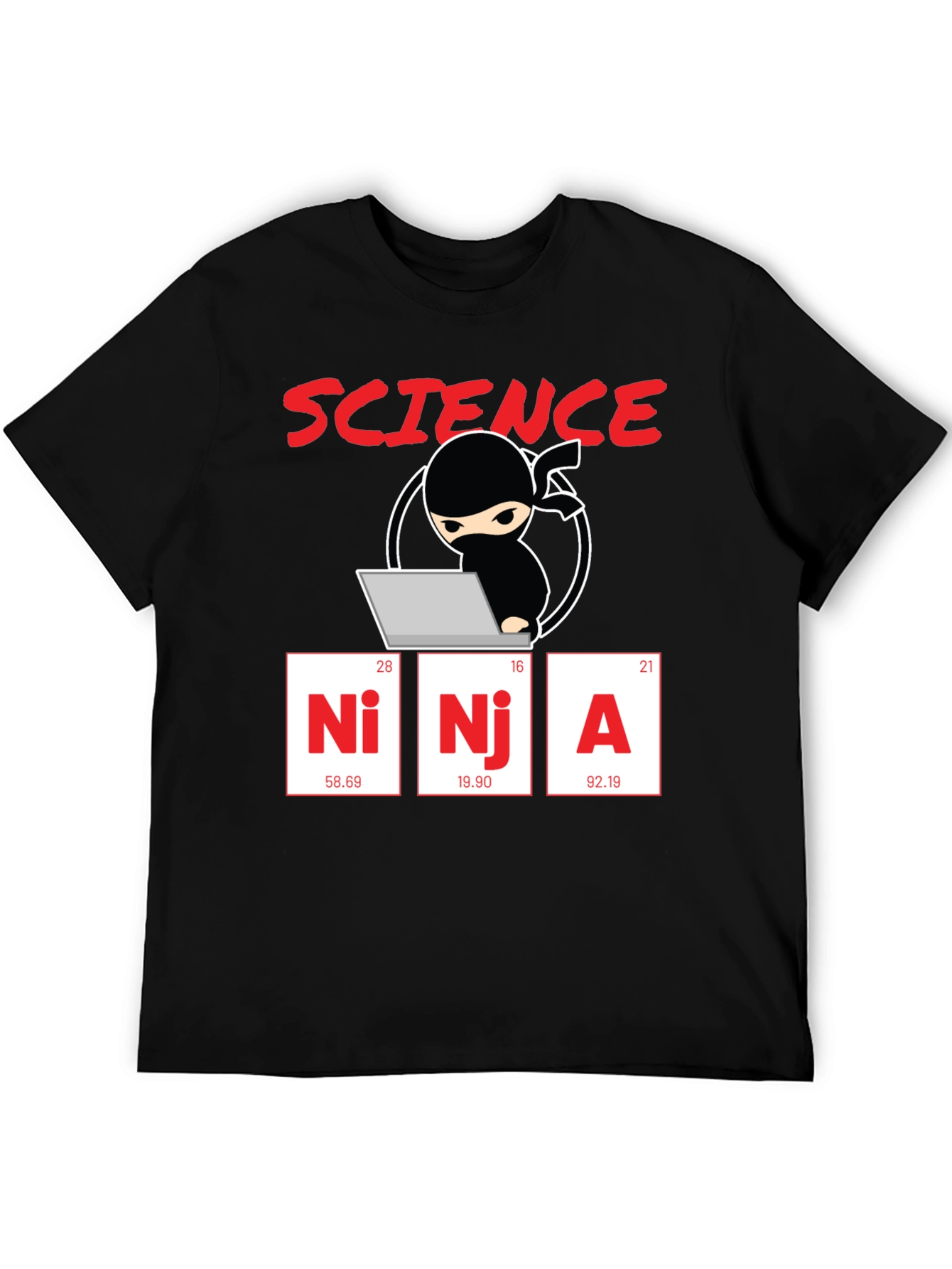 Black Science Ninja Graphic T-Shirt - Geeky Humor Tee view 5