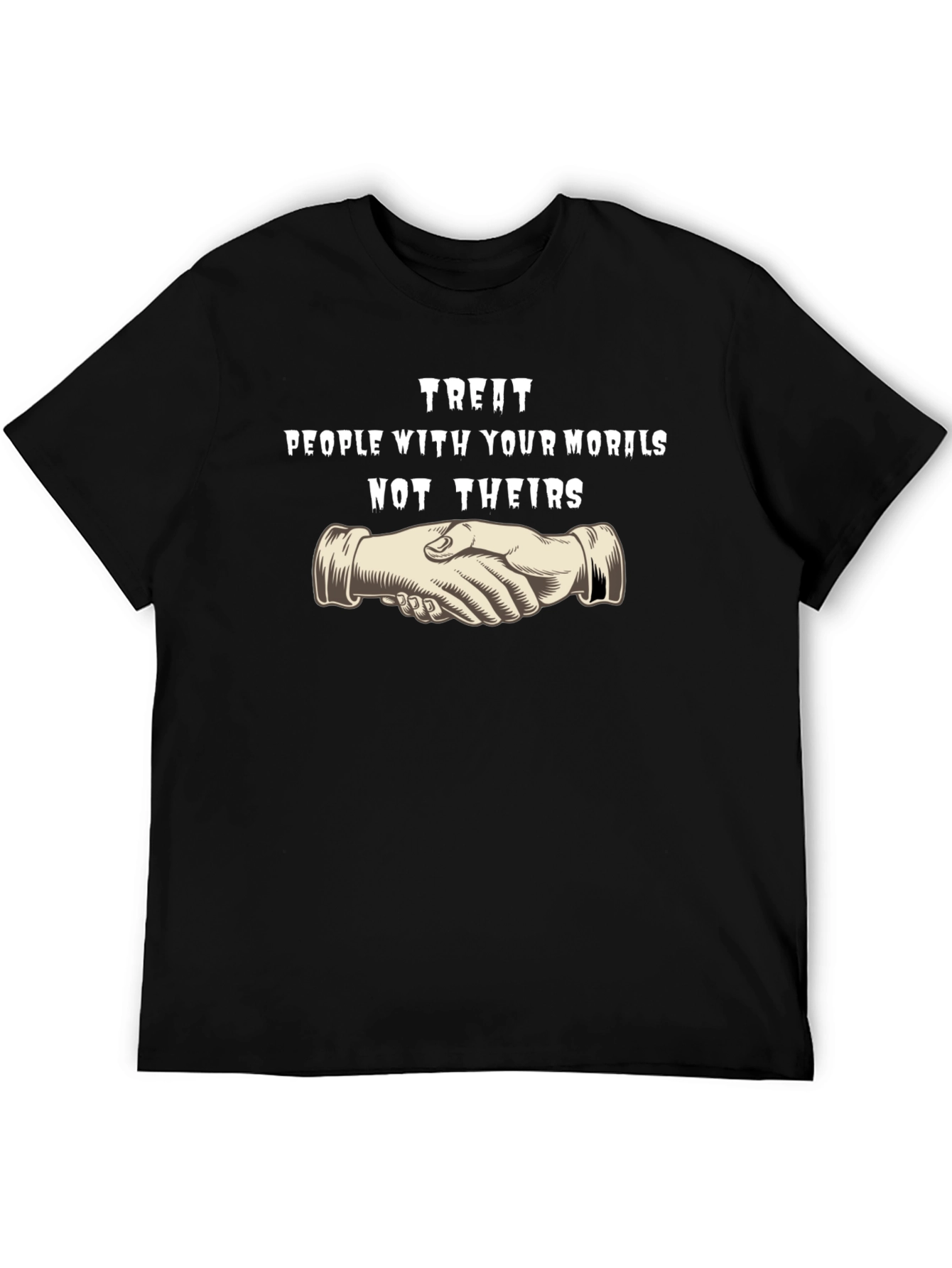 Black Treat People With Your Morals Black T-Shirt view 5