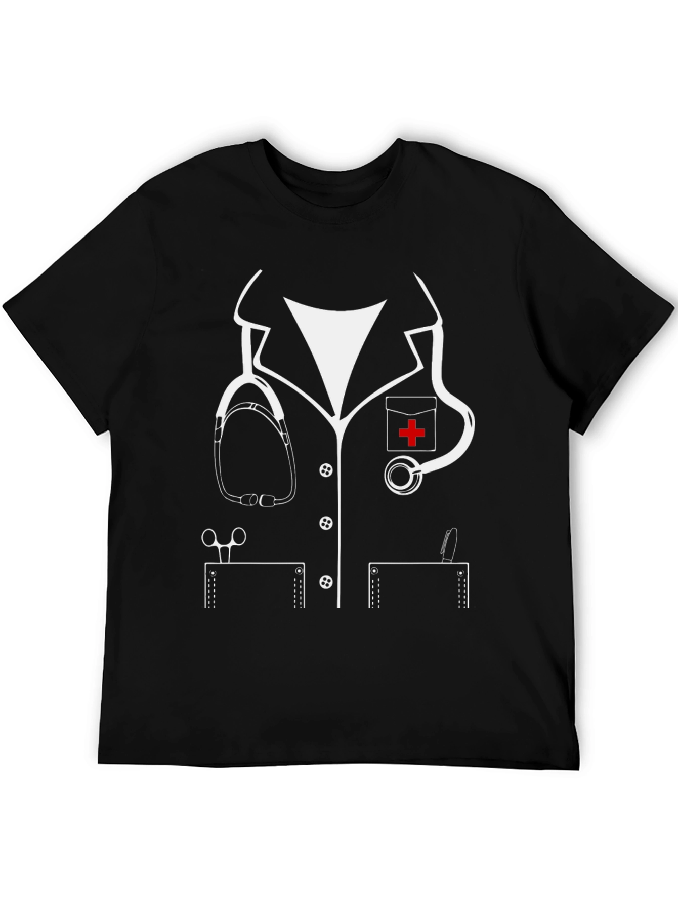 Black Nurse Costume T-Shirt - Novelty Doctor Outfit Tee view 5