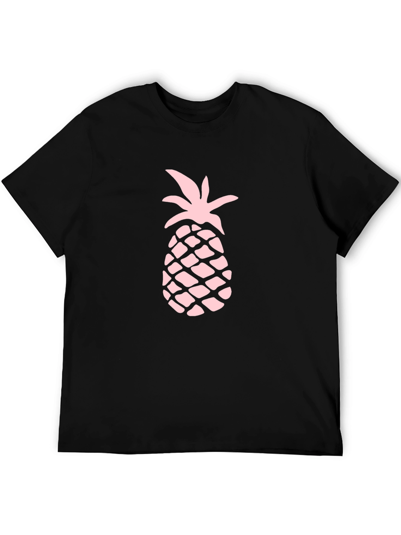 Black Pineapple Print Black T-Shirt - Tropical Summer Style view 5