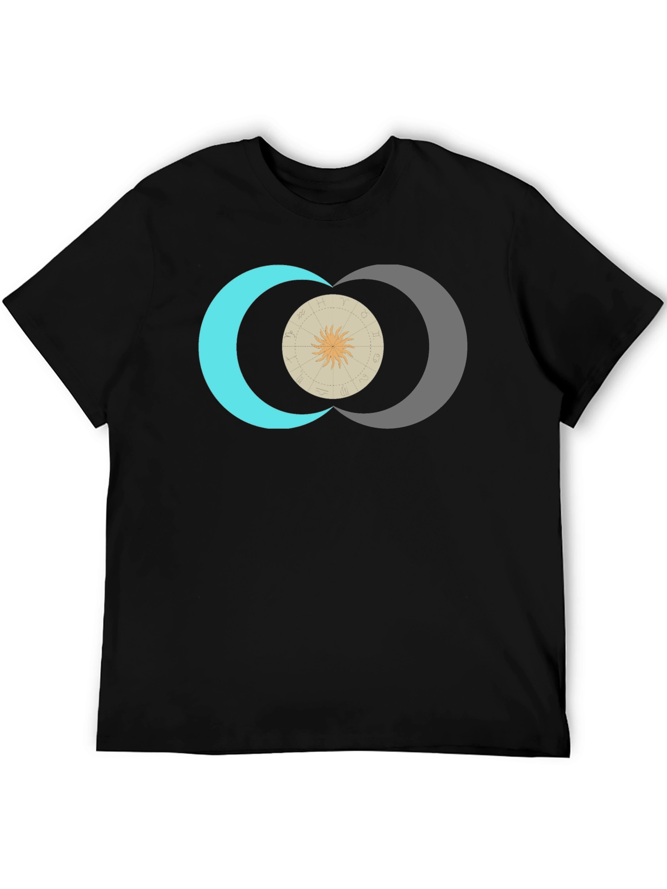 Black Celestial Sun & Moon Graphic Tee - Black view 5