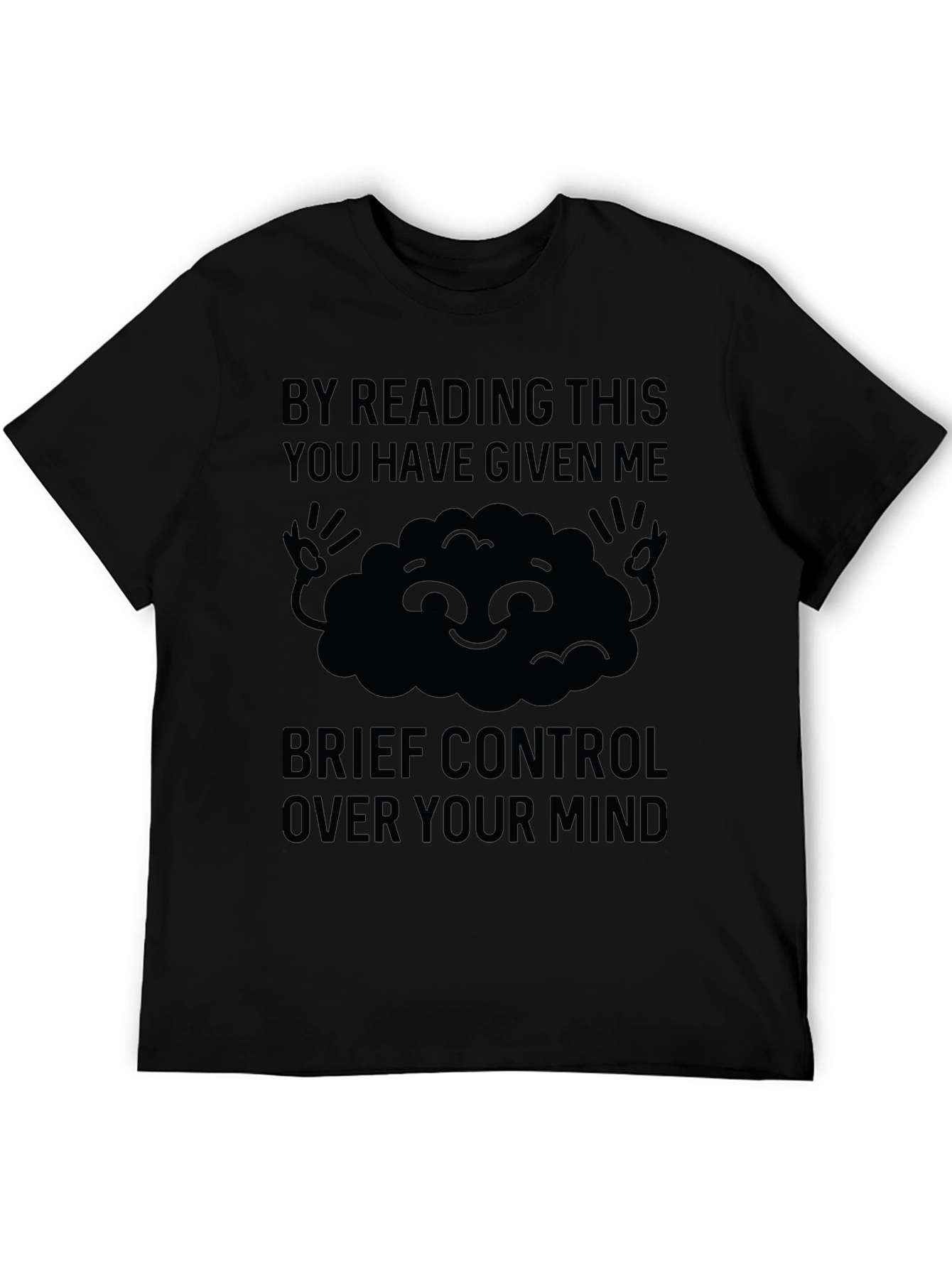 Black Mind Control Graphic Tee - Funny Reading Shirt view 5