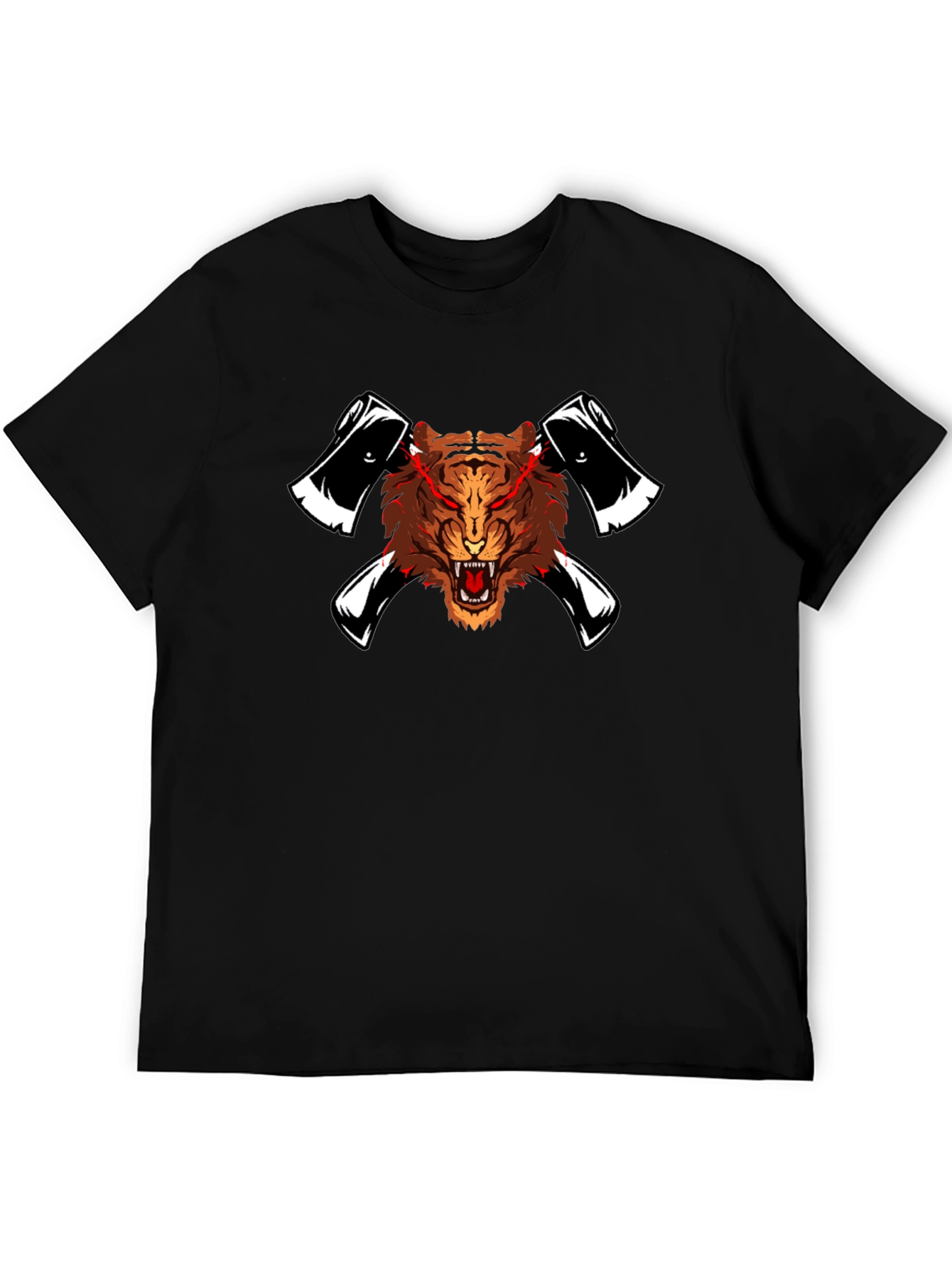 Black Tiger & Axe Graphic T-Shirt view 5
