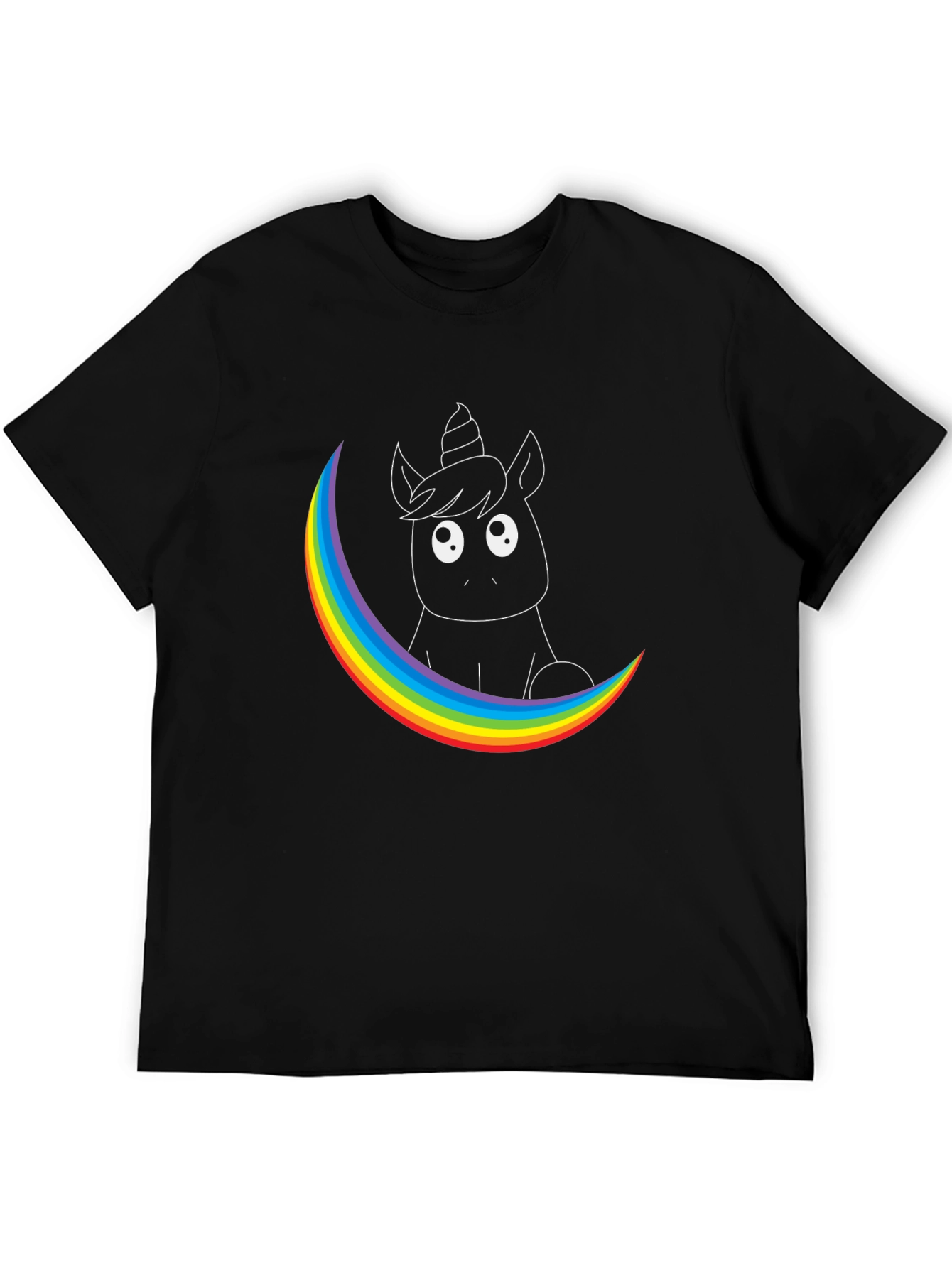 Black Unicorn Rainbow T-Shirt - Graphic Tee view 5