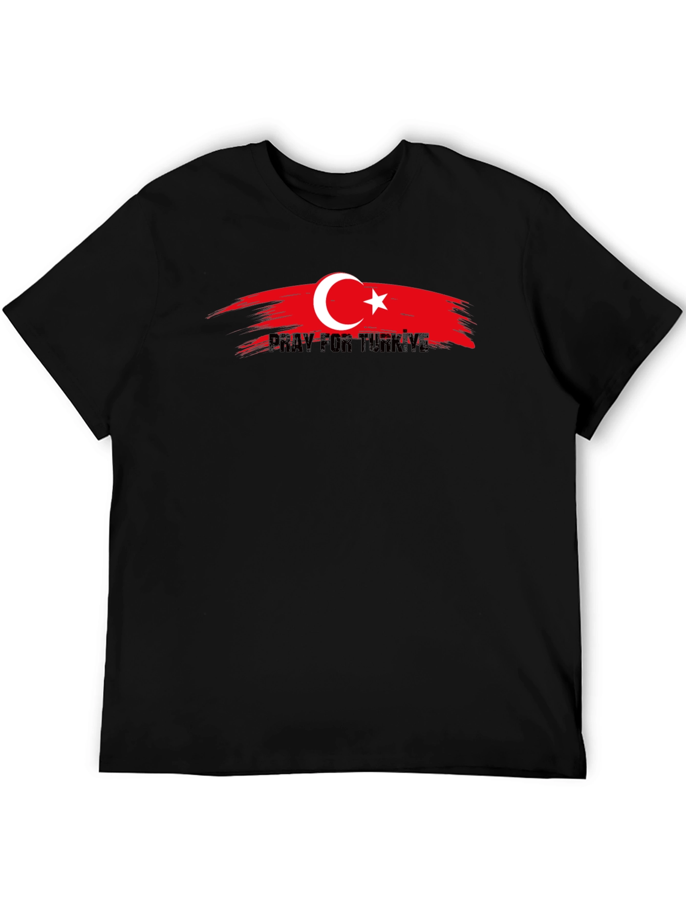 Black Pray for Turkiye Black T-Shirt view 5