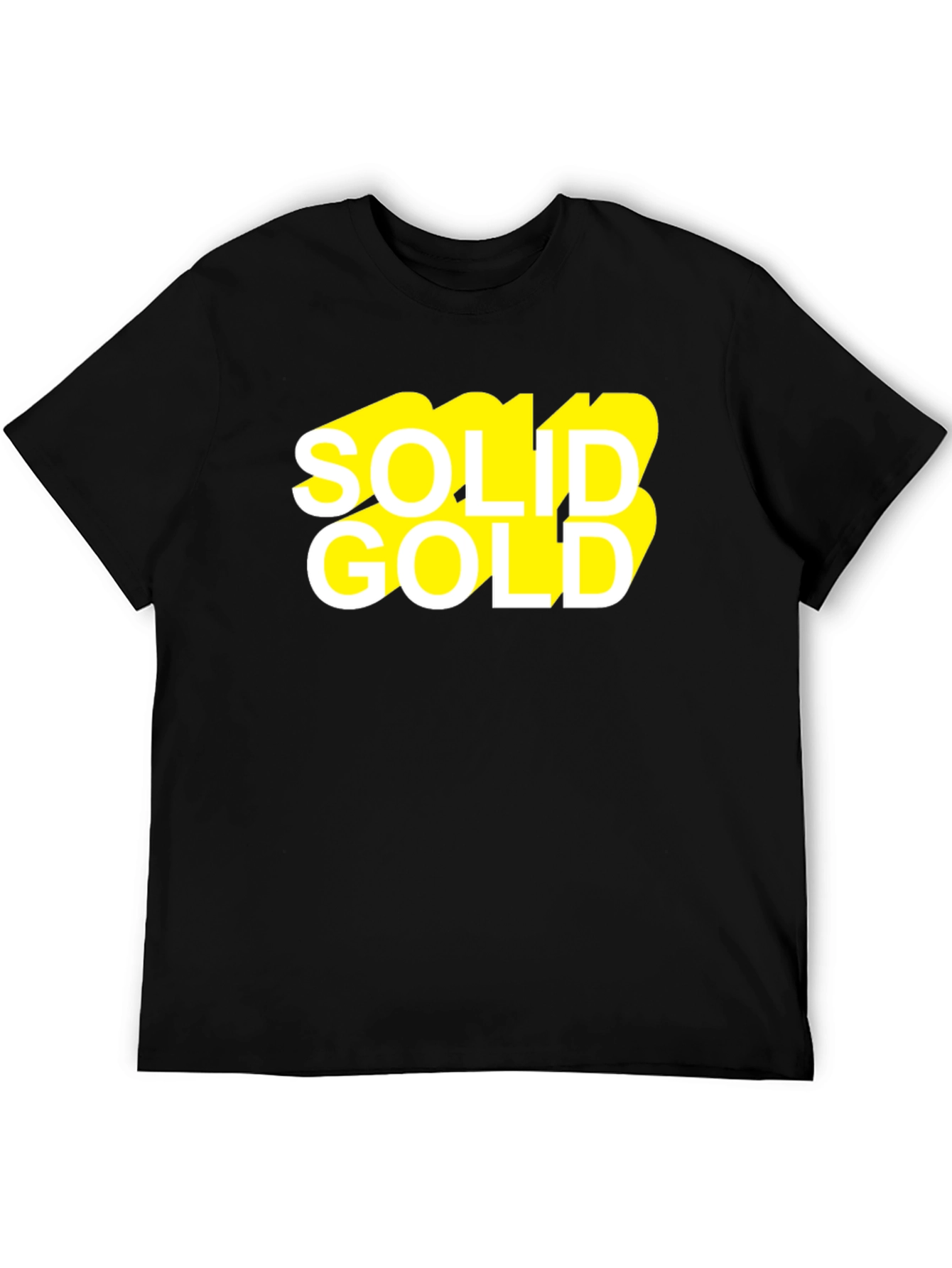 Black Solid Gold Graphic Black T-Shirt view 5