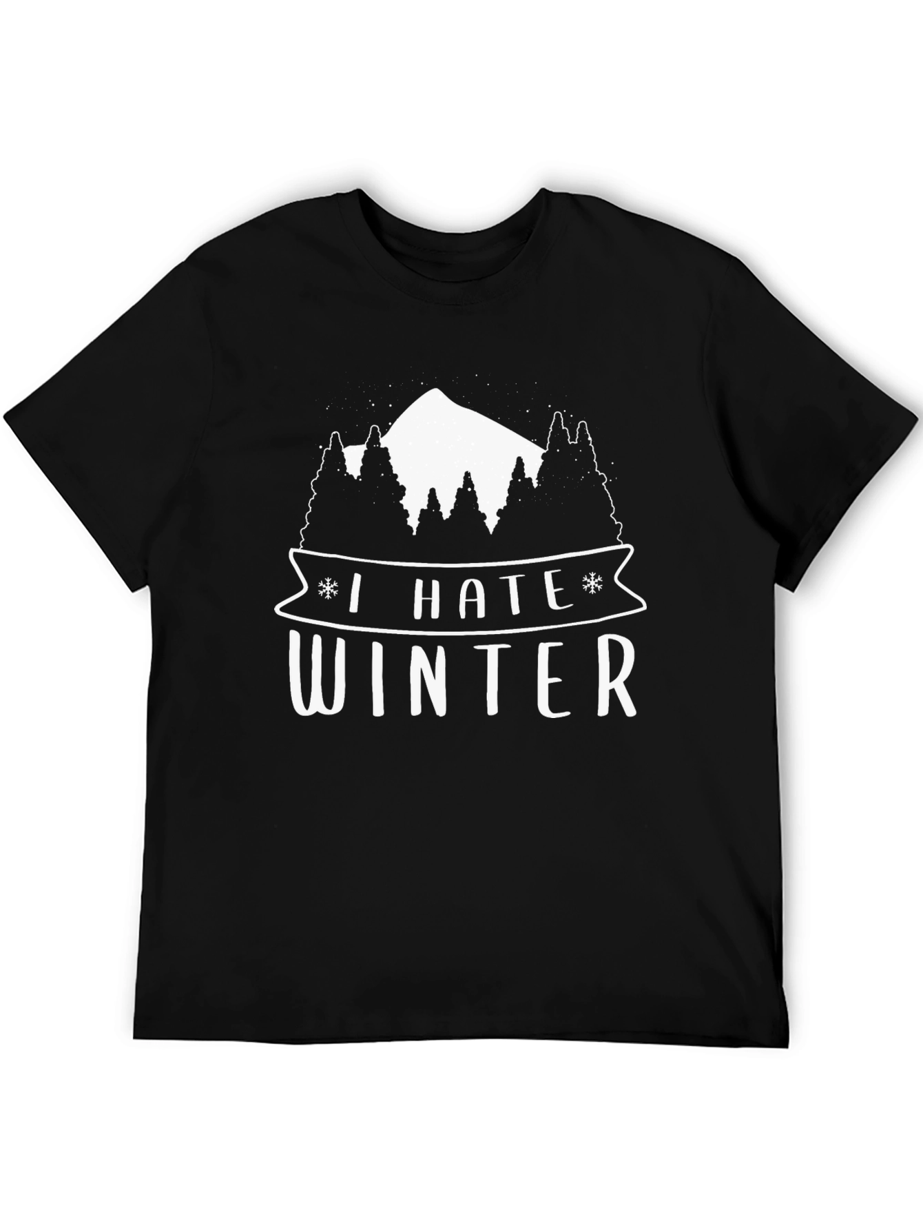 Black I Hate Winter Graphic Tee - Black Short Sleeve view 5
