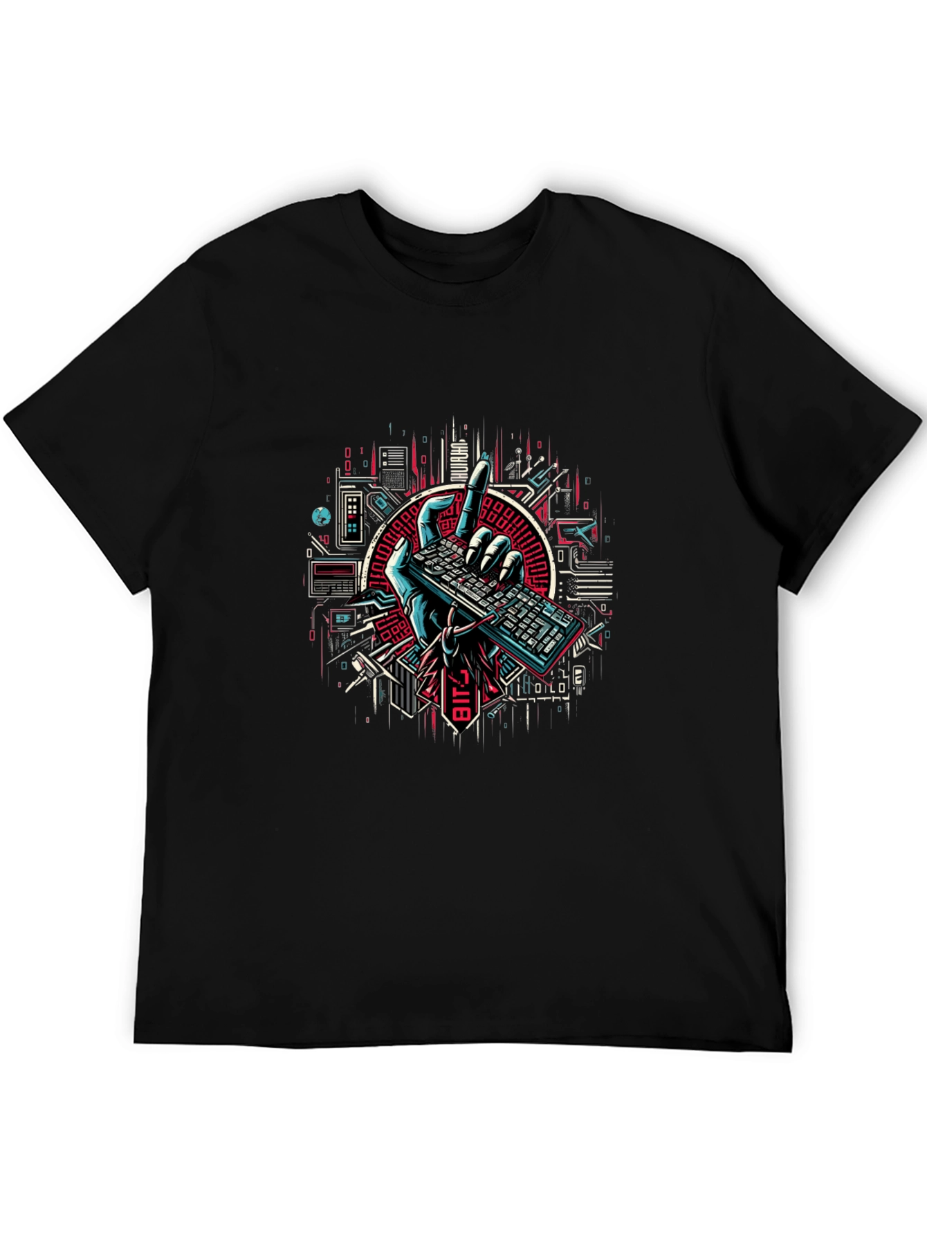 Cyberpunk Keyboard T-Shirt - Coder Style - 5