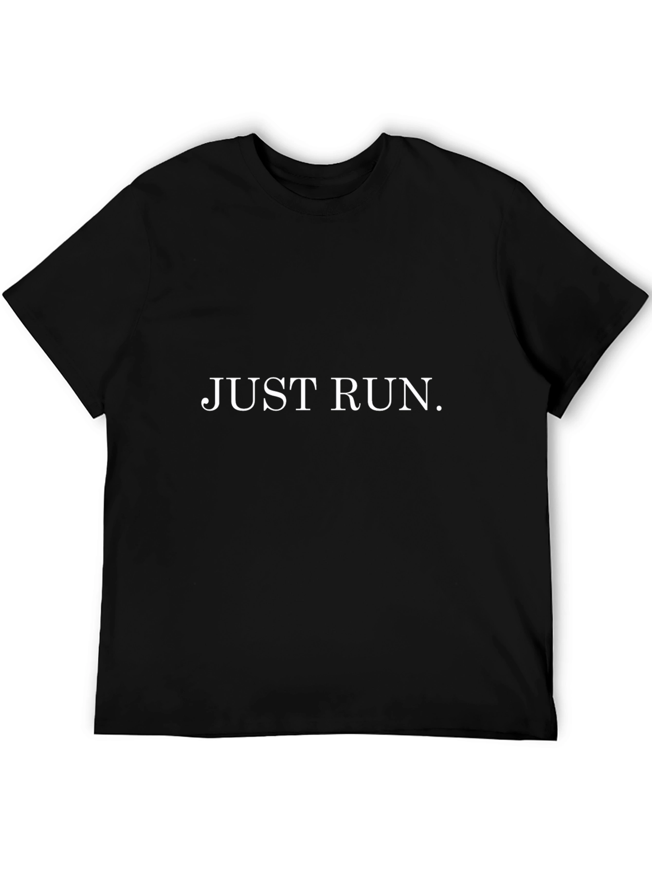 Black Just Run T-Shirt - Motivational Fitness Apparel view 5