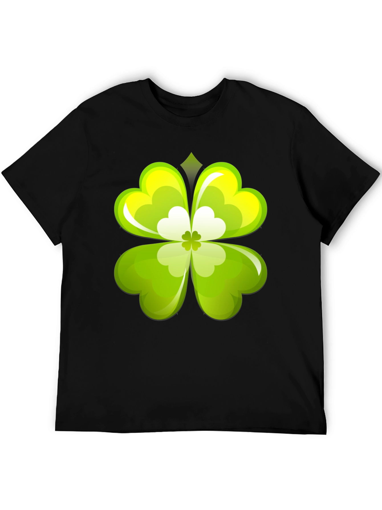 Black Lucky Clover Graphic Tee - Black view 5