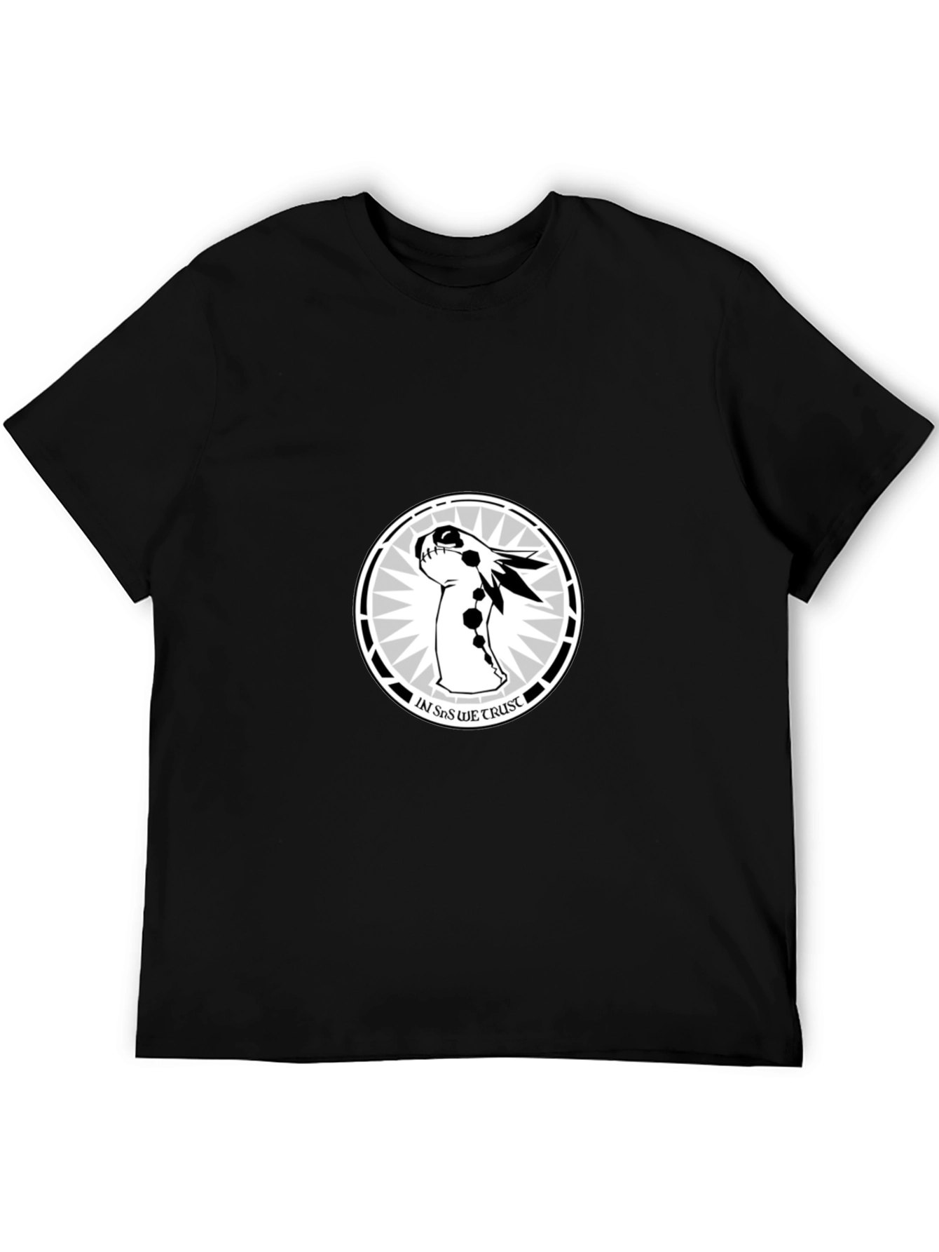 Black Graphic Print Black T-Shirt - "In Sas We Trust" view 5