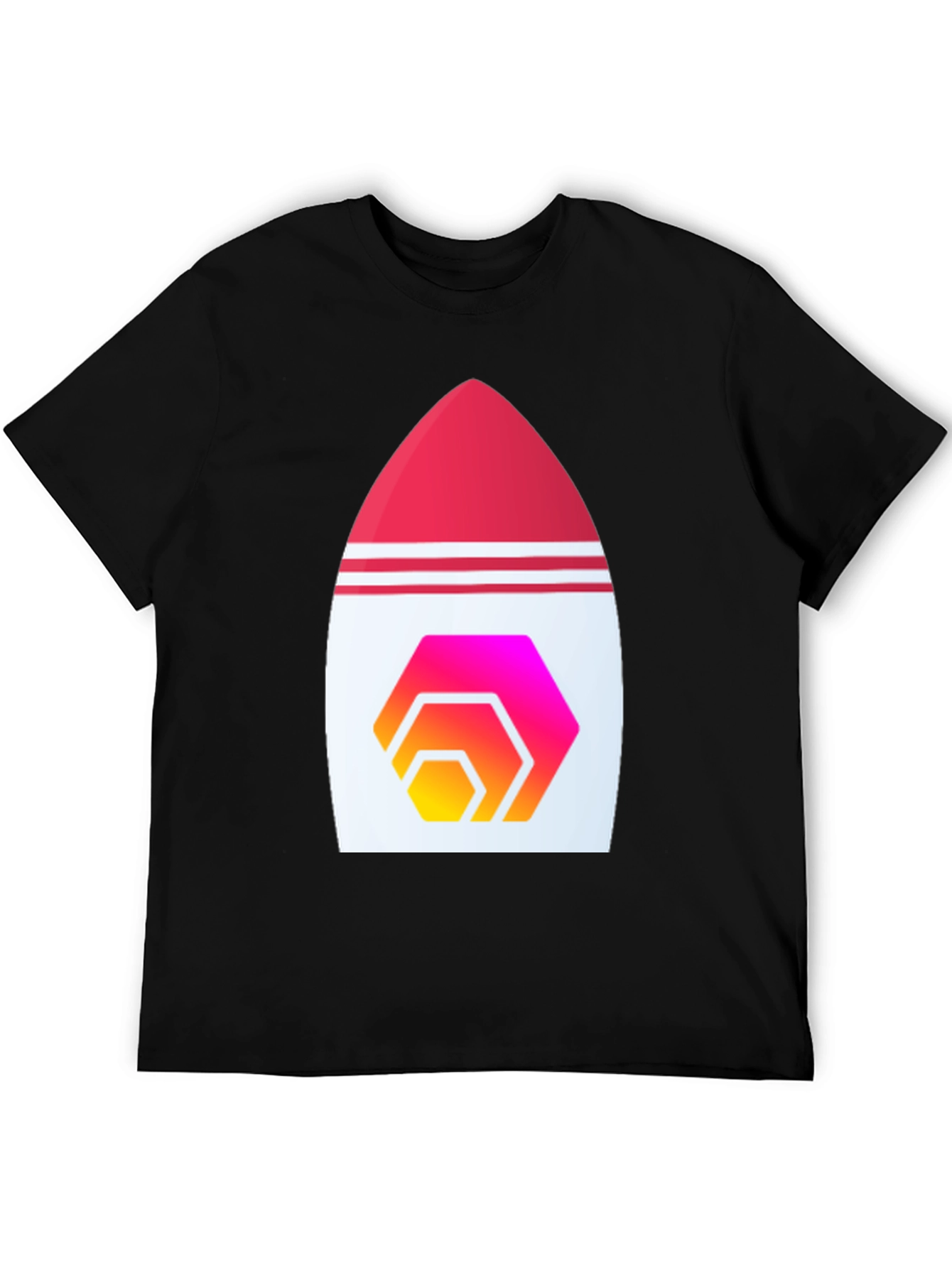 Black Hex Crypto Rocket T-Shirt - Black Cotton Blend view 5